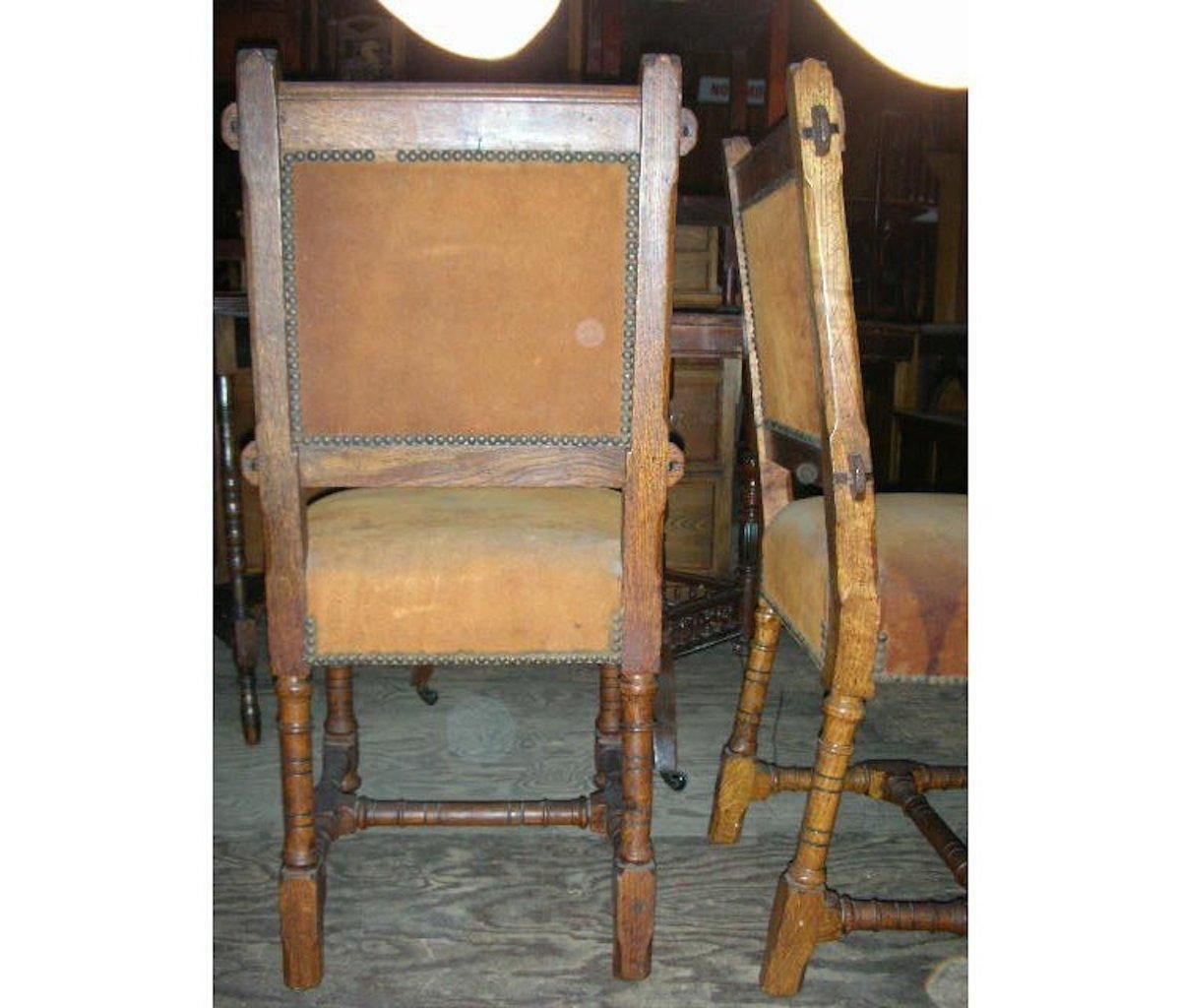 Furniture John Pollard Seddon A Pair Of Gothic Revival Oak Dining Chairs. 4 More Available photo