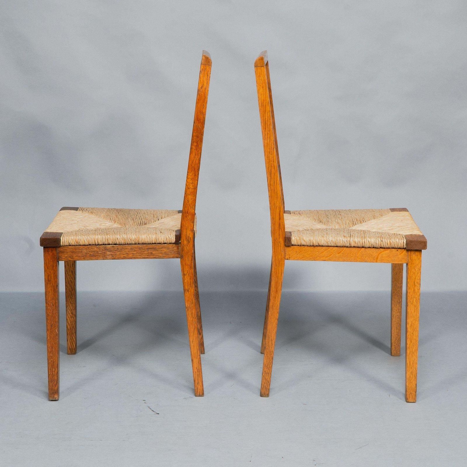 Wylie & Lochhead. Pair Of Arts & Crafts Oak Side Chairs photo furniture