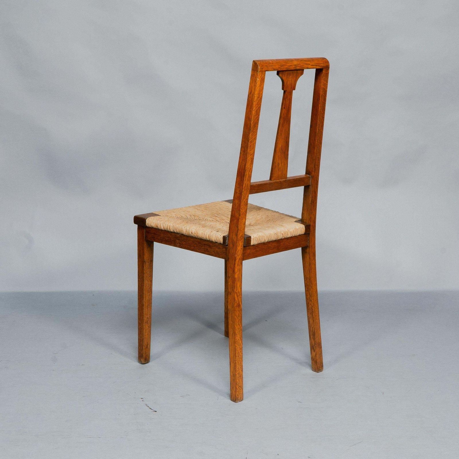 Wylie & Lochhead. Pair Of Arts & Crafts Oak Side Chairs photo vintage