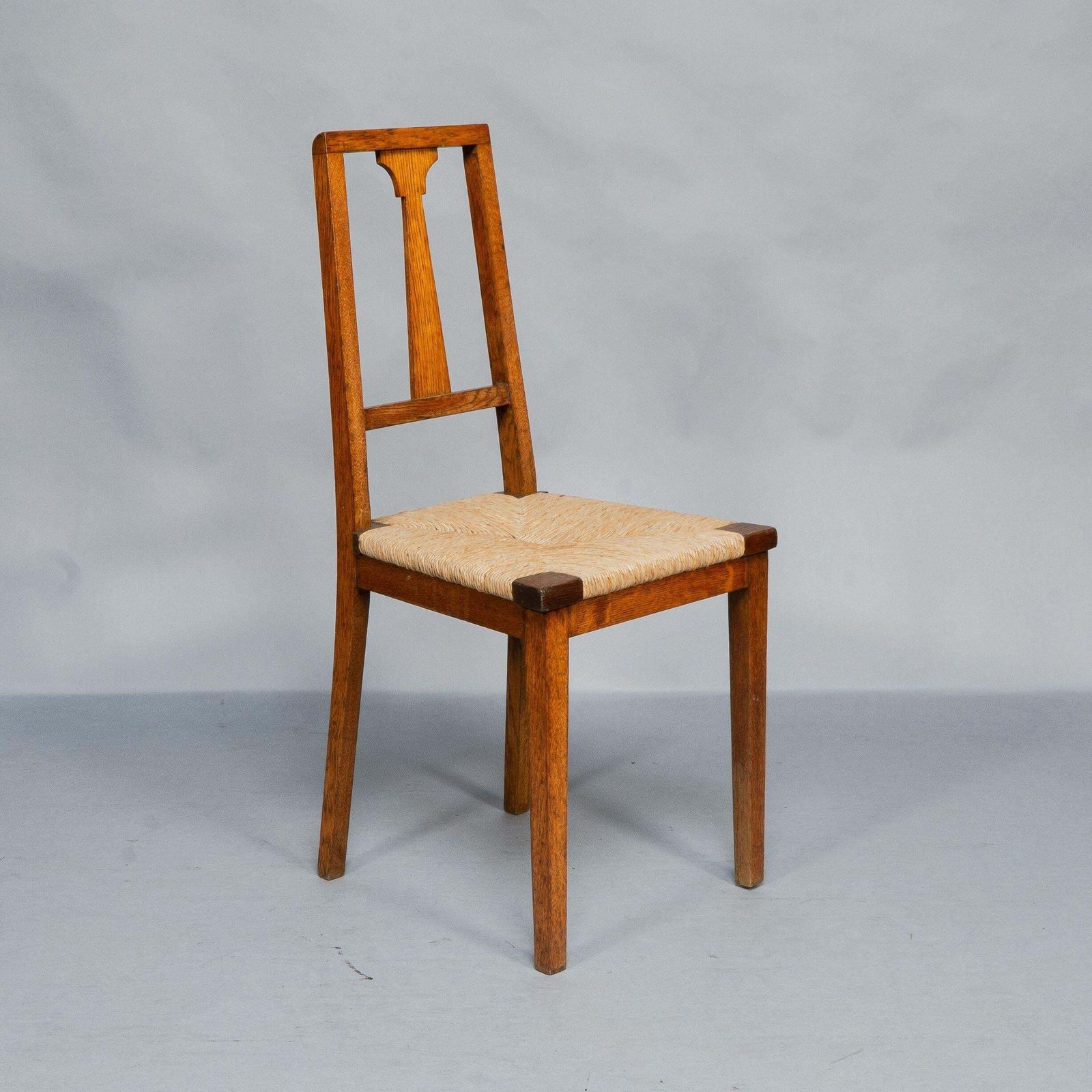 969.0 Wylie & Lochhead. Pair Of Arts & Crafts Oak Side Chairs photo