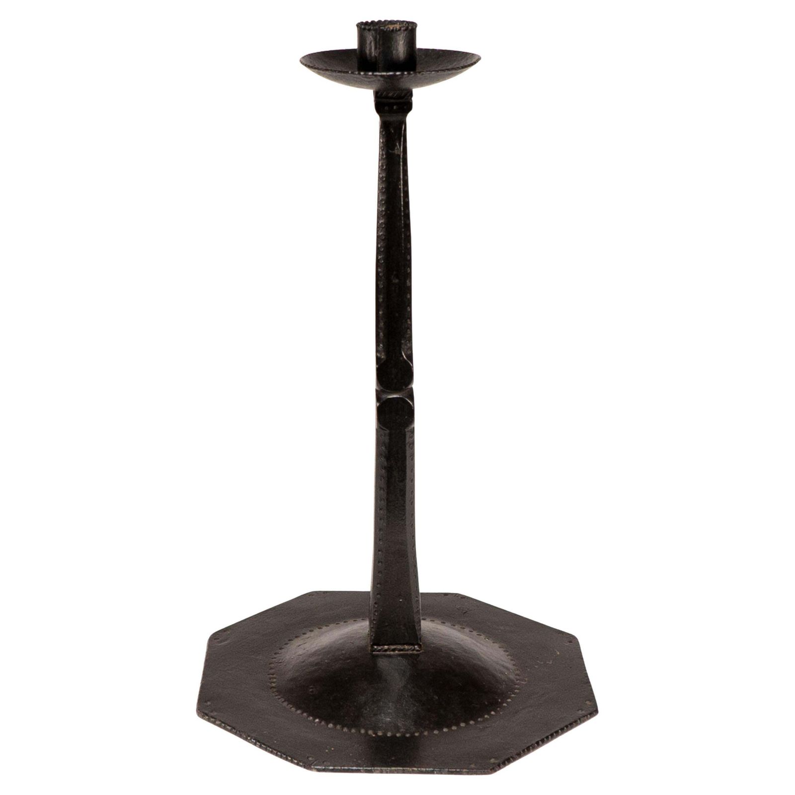 Ernest Gimson & Made By Alfred Bucknell. A Rare Unusually Tall Steel Candlestick