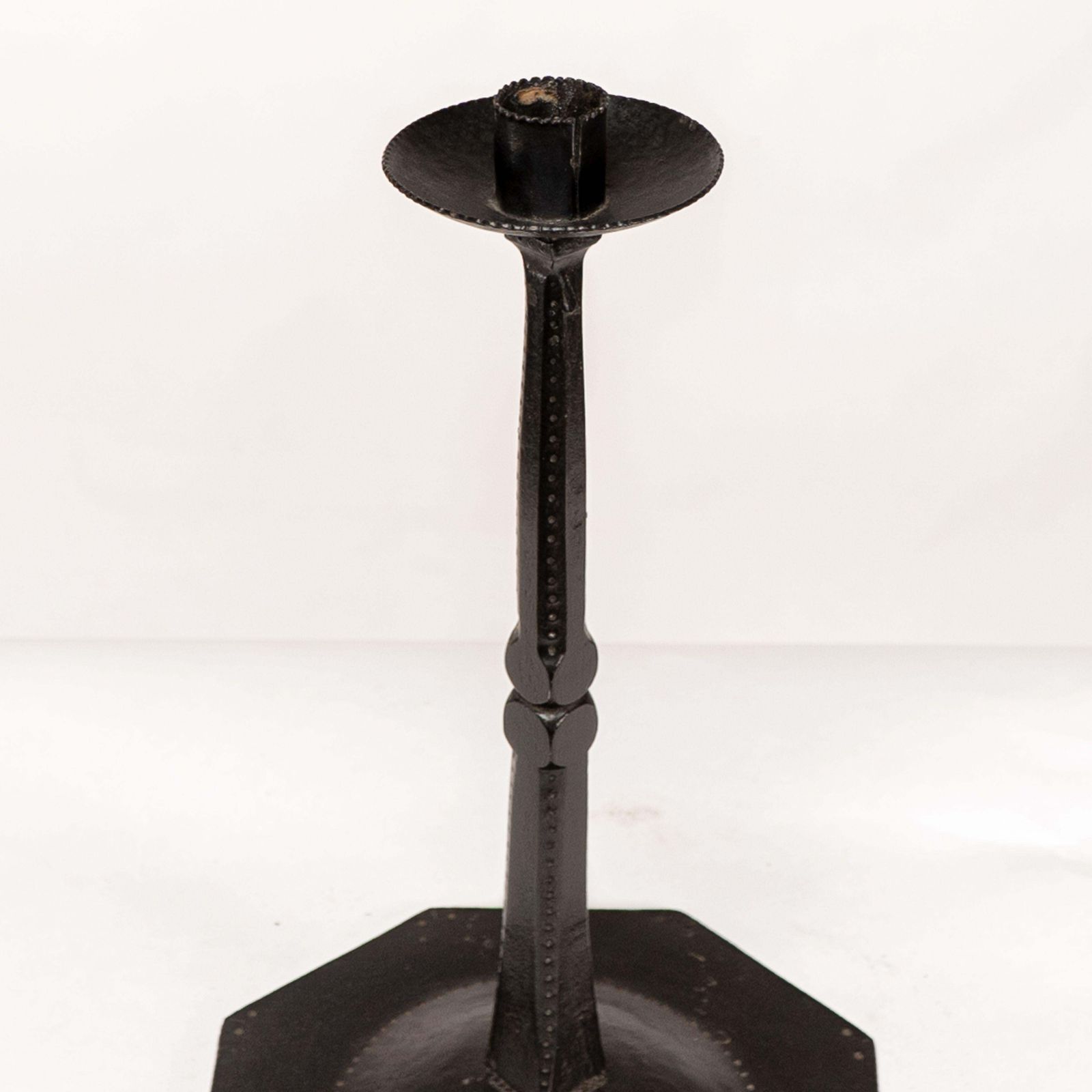 photo for sale Ernest Gimson & Made By Alfred Bucknell. A Rare Unusually Tall Steel Candlestick