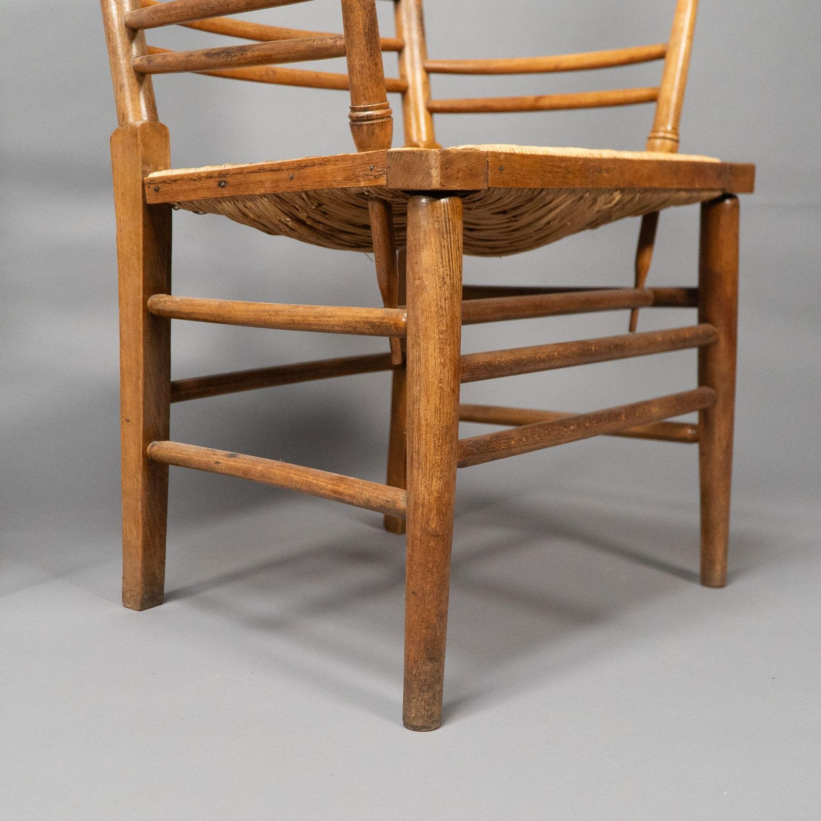 3671.0 Morris & Co Attributed To Philip Webb. A Scarce Pair Of Beech Sussex Armchairs photo