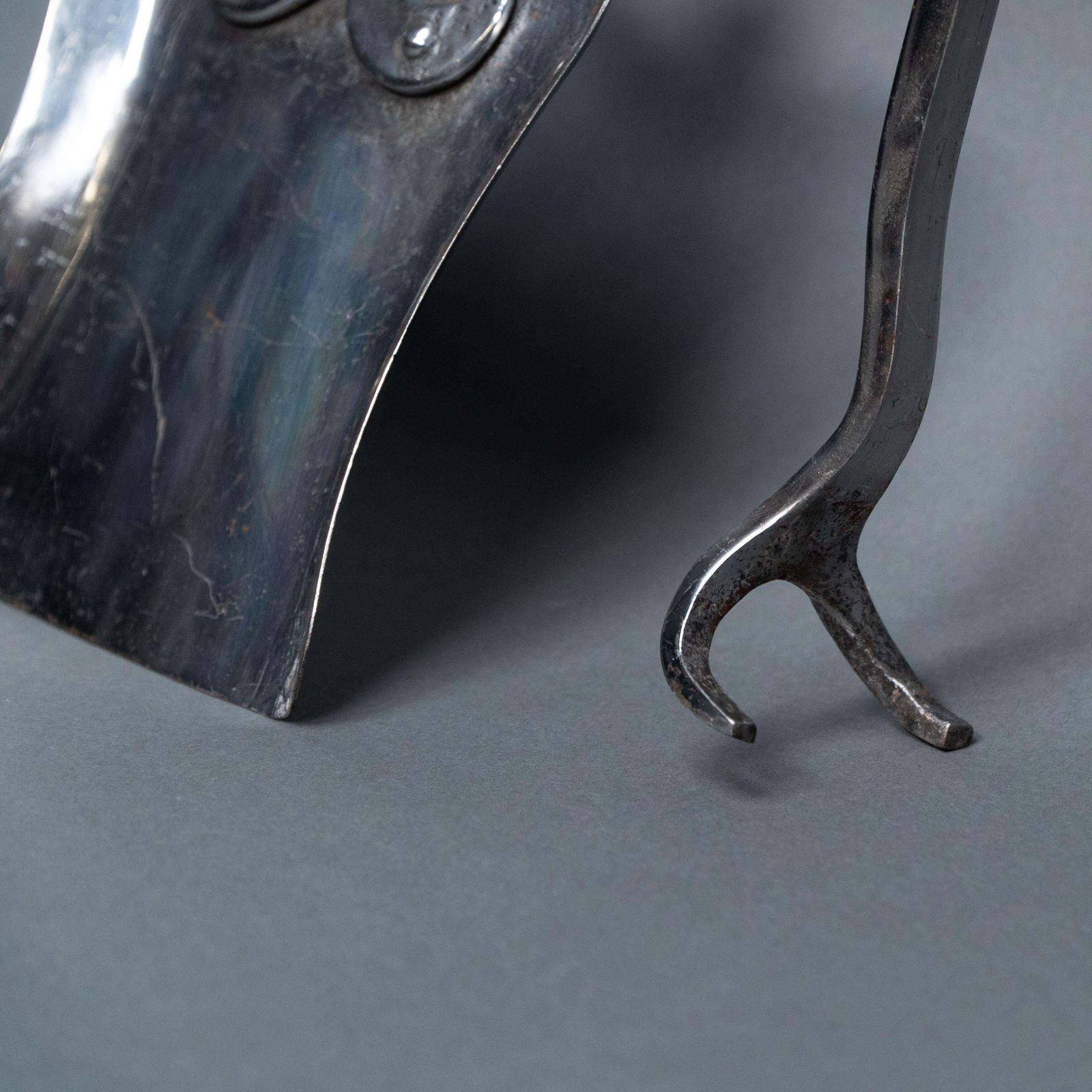 Home Fixtures A Set Of Arts & Crafts Cotswold School Polished Steel Hand Wrought Fire Utensils photo