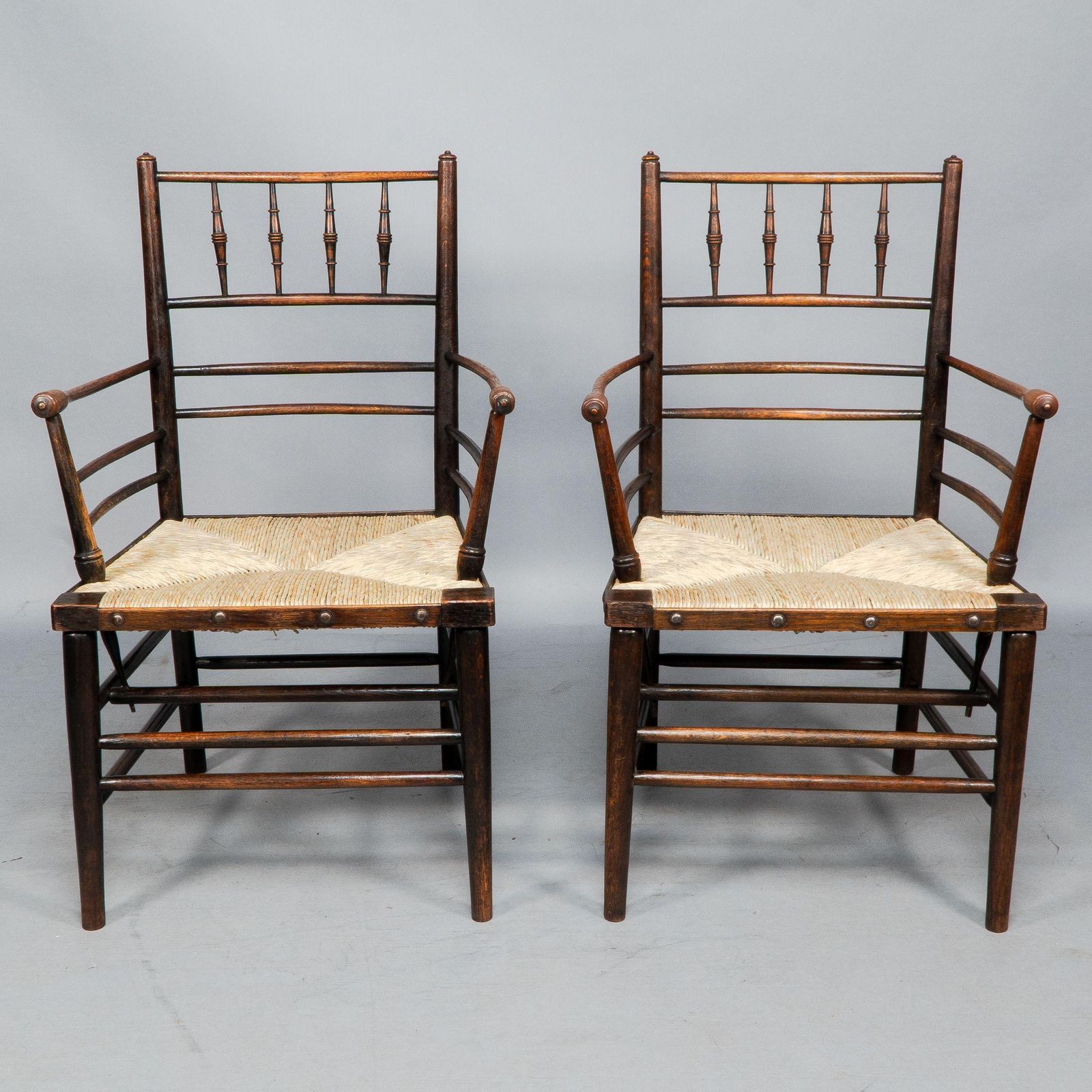 Attributed To Philip Webb Rare Pair Of Large Sussex Armchairs, Fully Restored photo furniture