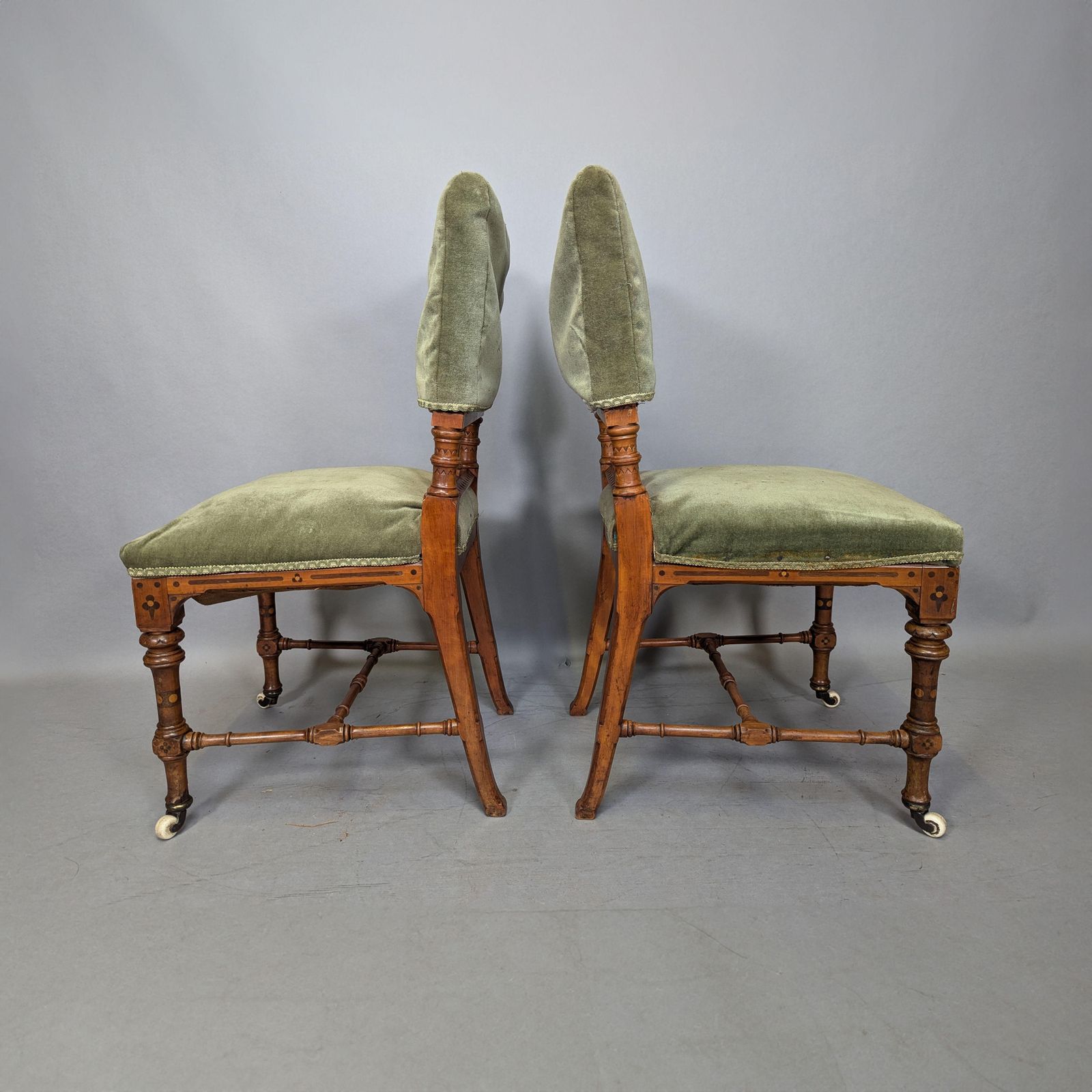 Charles Bevan Attributed. A Pair Of Gothic Revival Oak Desk Or Side Chairs photo 3875.0