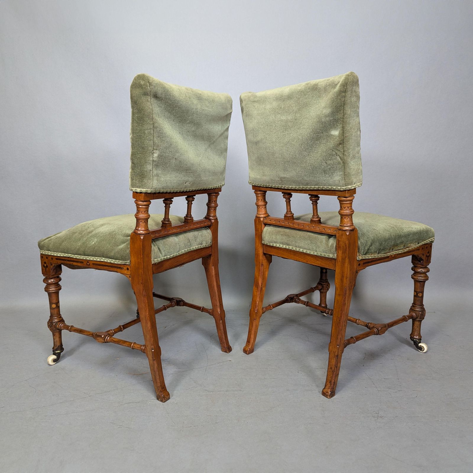Charles Bevan Attributed. A Pair Of Gothic Revival Oak Desk Or Side Chairs photo vinterior