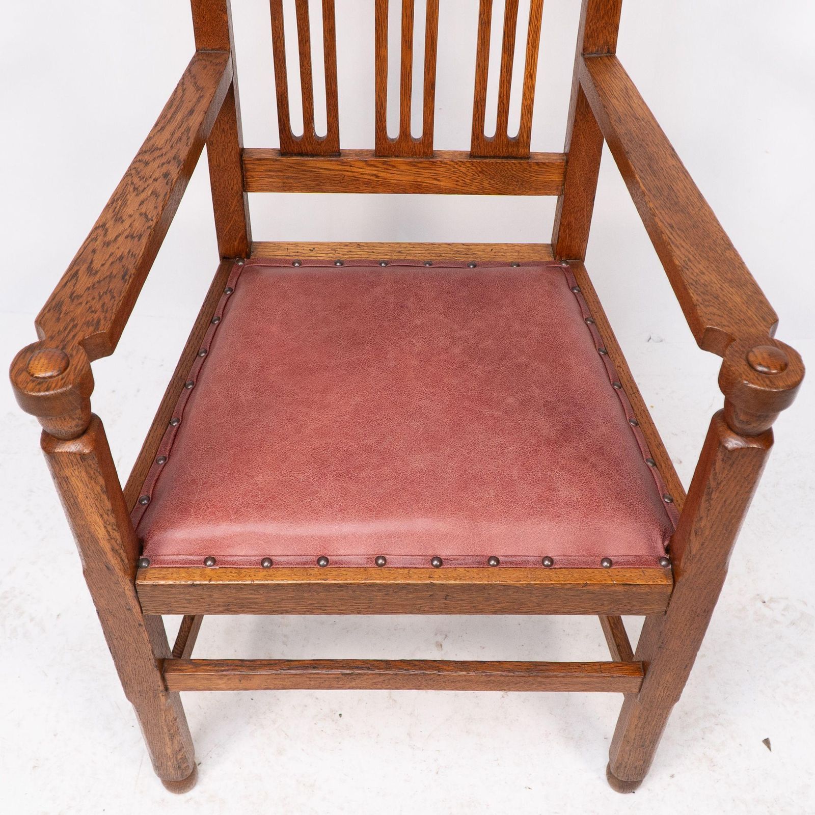 photo for sale A Set Of Four Arts And Crafts Dining Chairs With Nicely Carved Floral Decoration