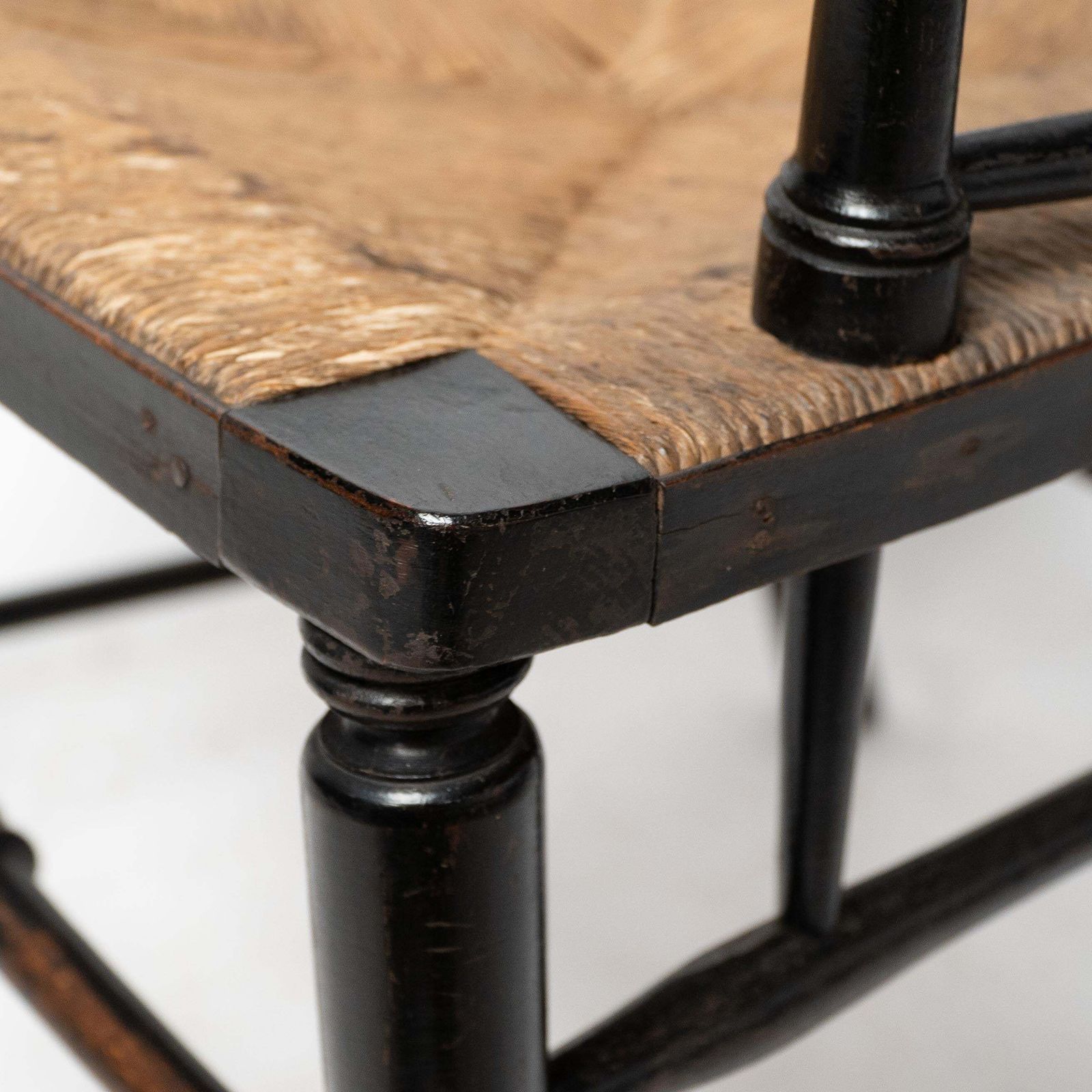 photo for sale Liberty & Co, Attributed. An Aesthetic Movement Rush Seat Armchair