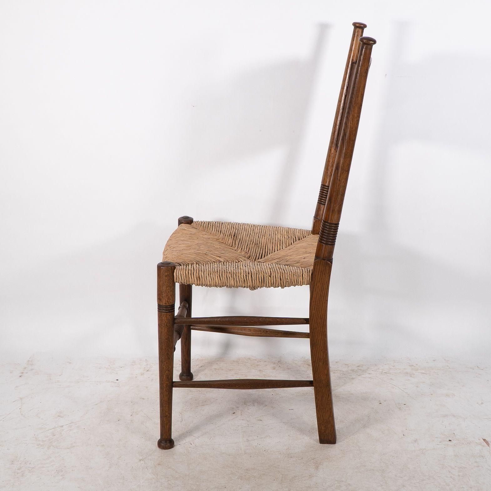 William Birch. Liberty & Co. A Arts And Crafts Rush Seat Oak Dining Chair photo Furniture