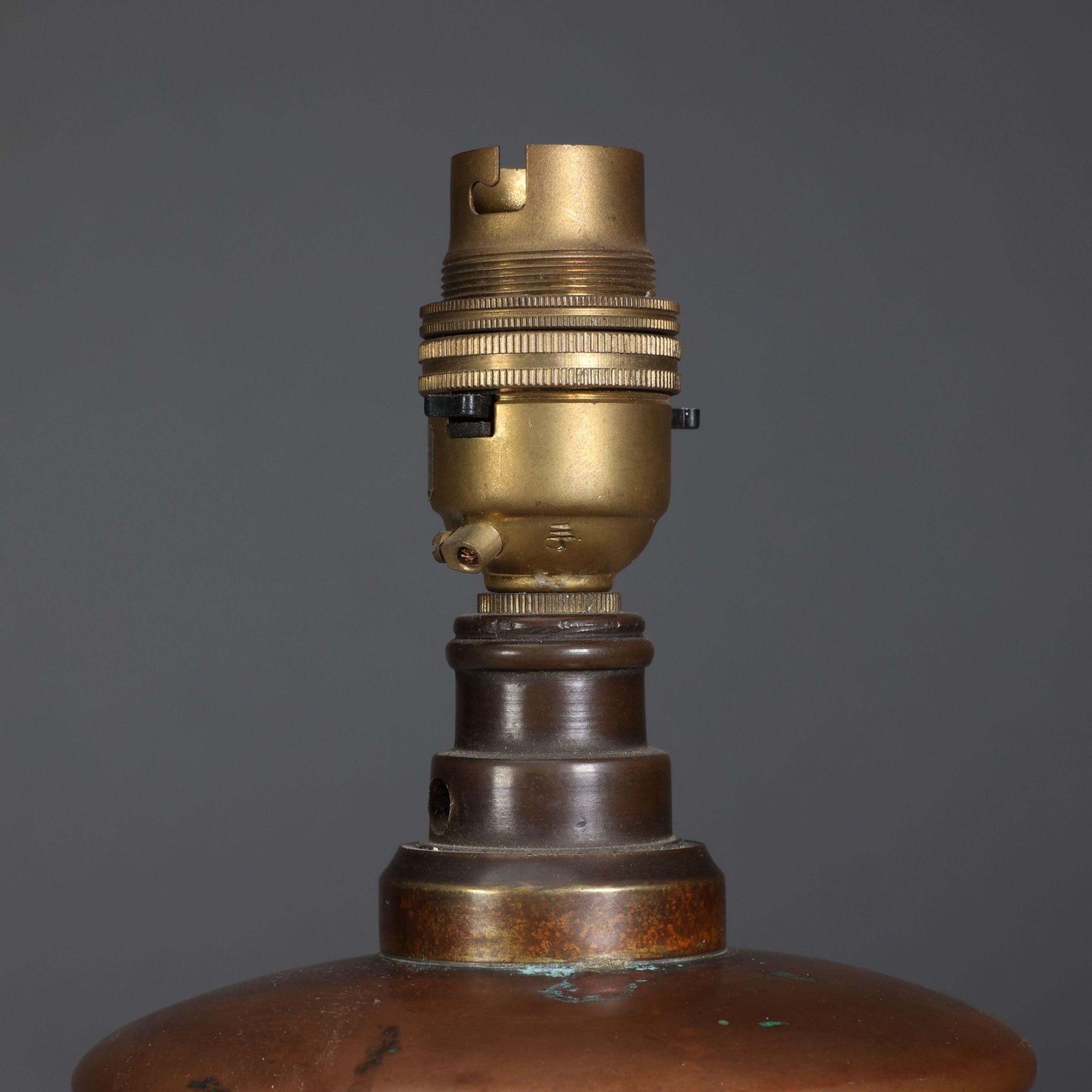 Was Benson. An Arts And Crafts Four Leg Table Oil Lamp Converted To Electricity photo 1275.0