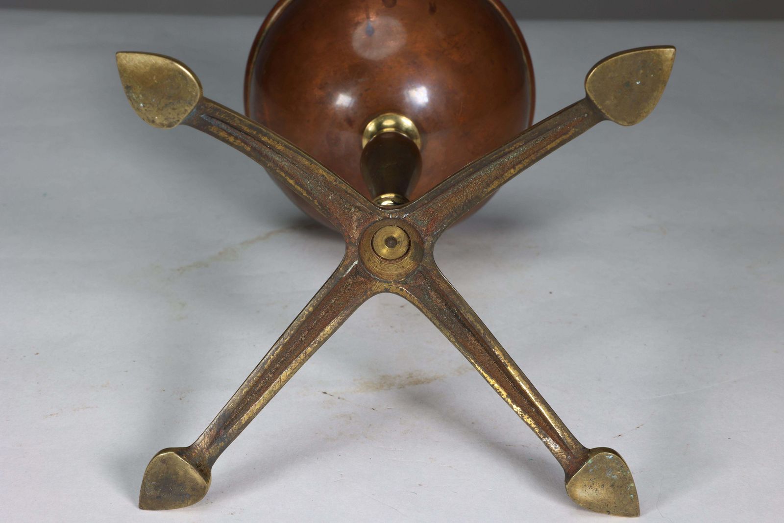 Lighting Was Benson. An Arts And Crafts Four Leg Table Oil Lamp Converted To Electricity photo