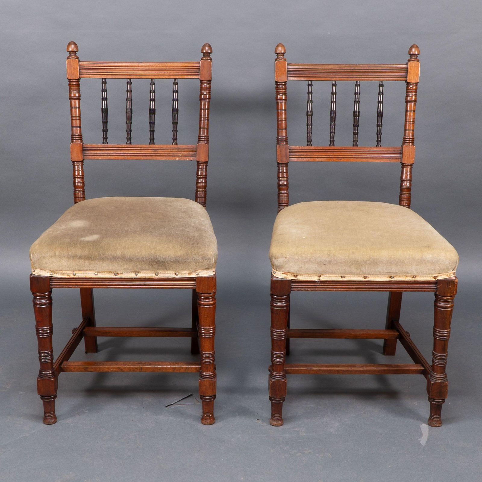 Charles Mills & Sons. Three Aesthetic Movement Side Chairs W. Ebonized Turnings photo Furniture
