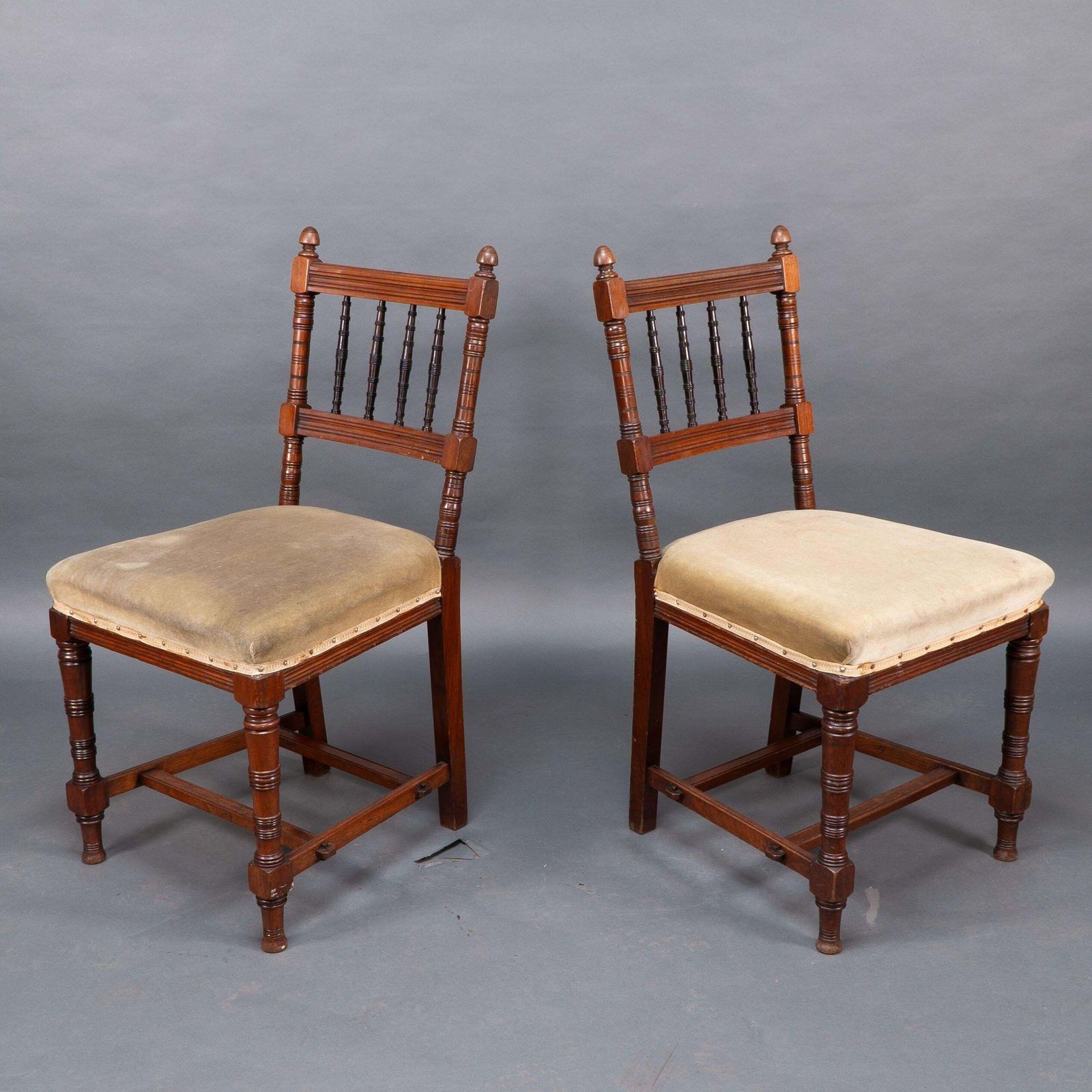 Charles Mills & Sons. Three Aesthetic Movement Side Chairs W. Ebonized Turnings photo 1836.0