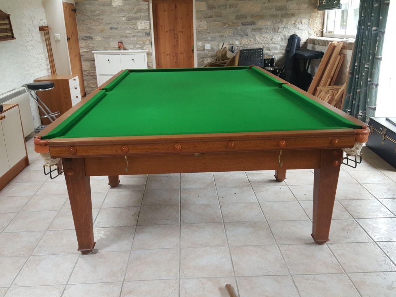 C F A Voysey. A Rare Arts And Crafts 12' X 6' Full Size Oak Snooker Table photo furniture