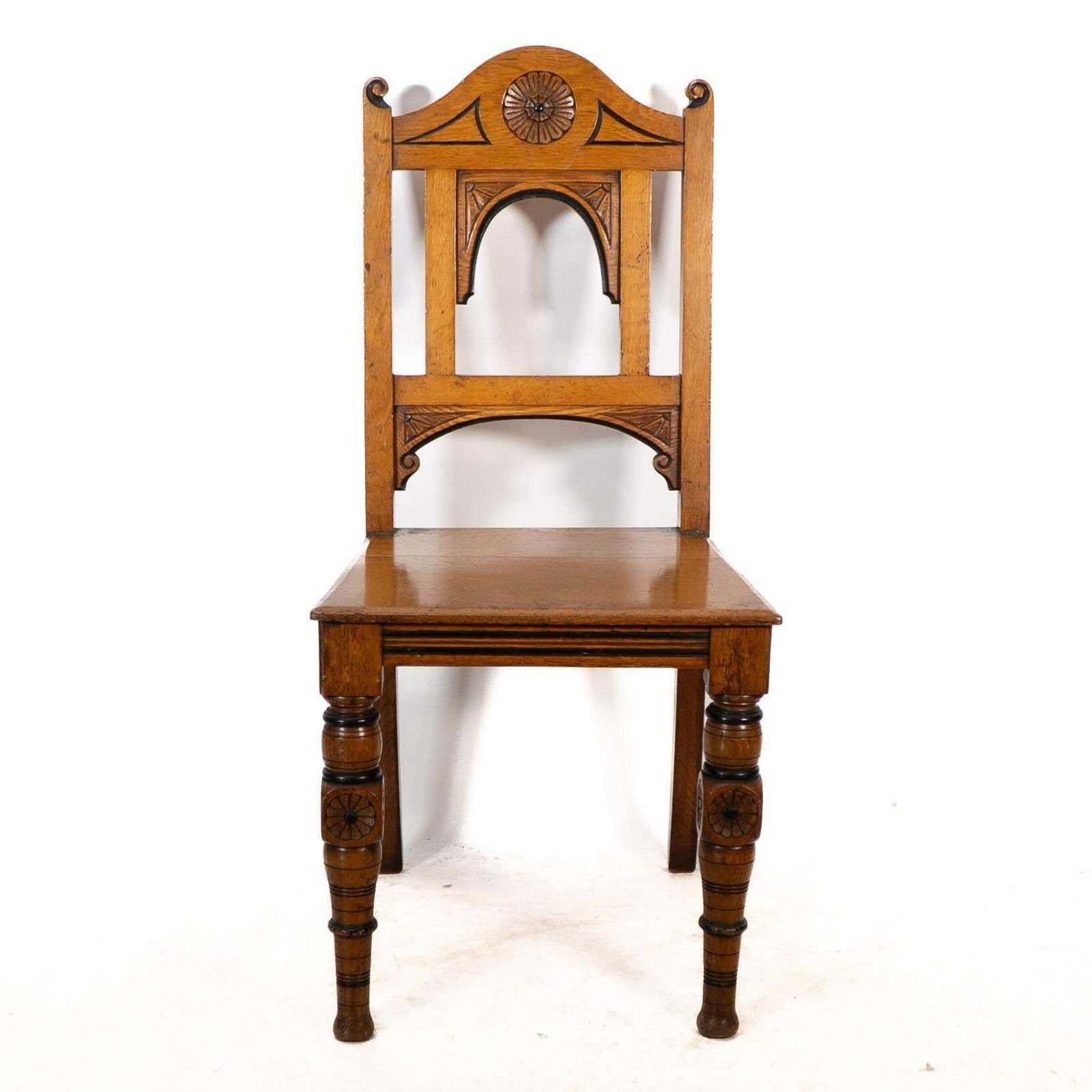 Alfred Waterhouse Attributed For James Lamb. A Gothic Revival Oak Hall Chair photo furniture