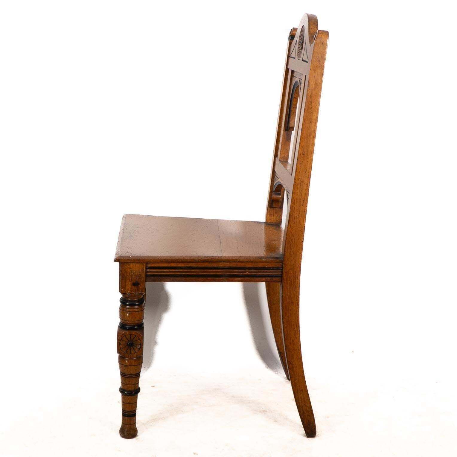 Alfred Waterhouse Attributed For James Lamb. A Gothic Revival Oak Hall Chair photo 2550.0