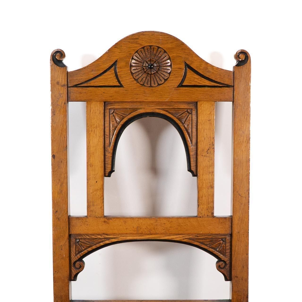 Alfred Waterhouse Attributed For James Lamb. A Gothic Revival Oak Hall Chair photo buy