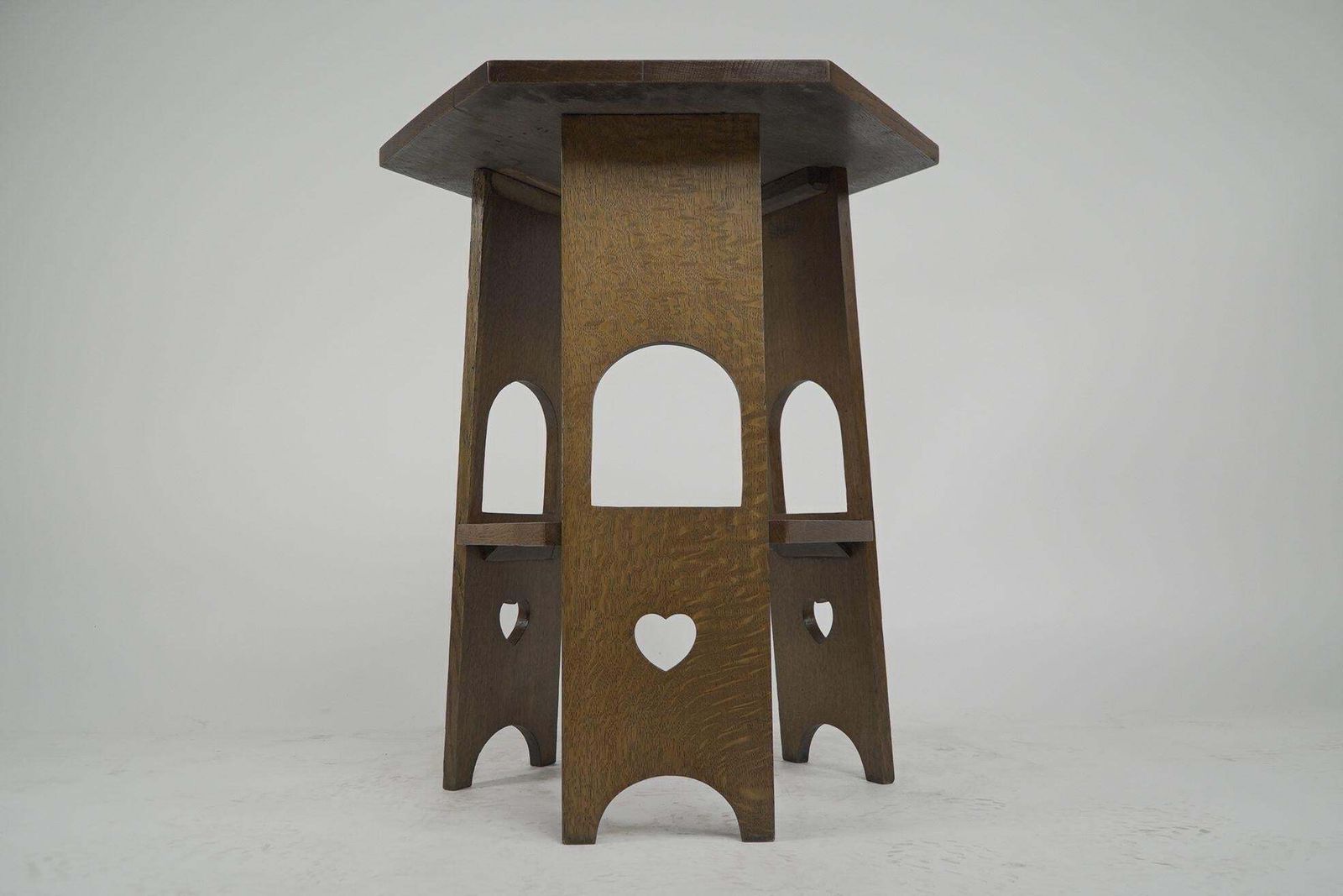 Liberty And Co. A Scarce Pair Of Arts & Crafts Oak Side Tables With Plank Sides photo for sale