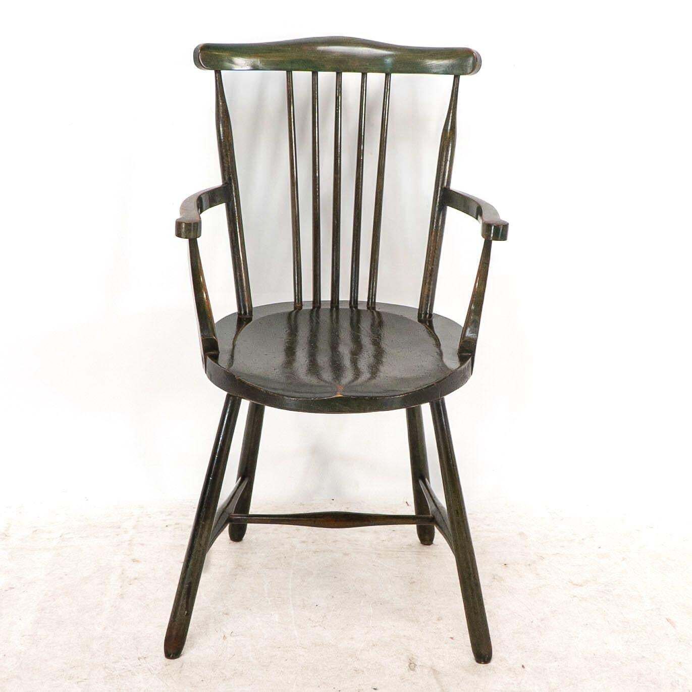 Liberty And Co. Set Of Six Arts And Crafts Walnut Windsor Armchairs photo Furniture