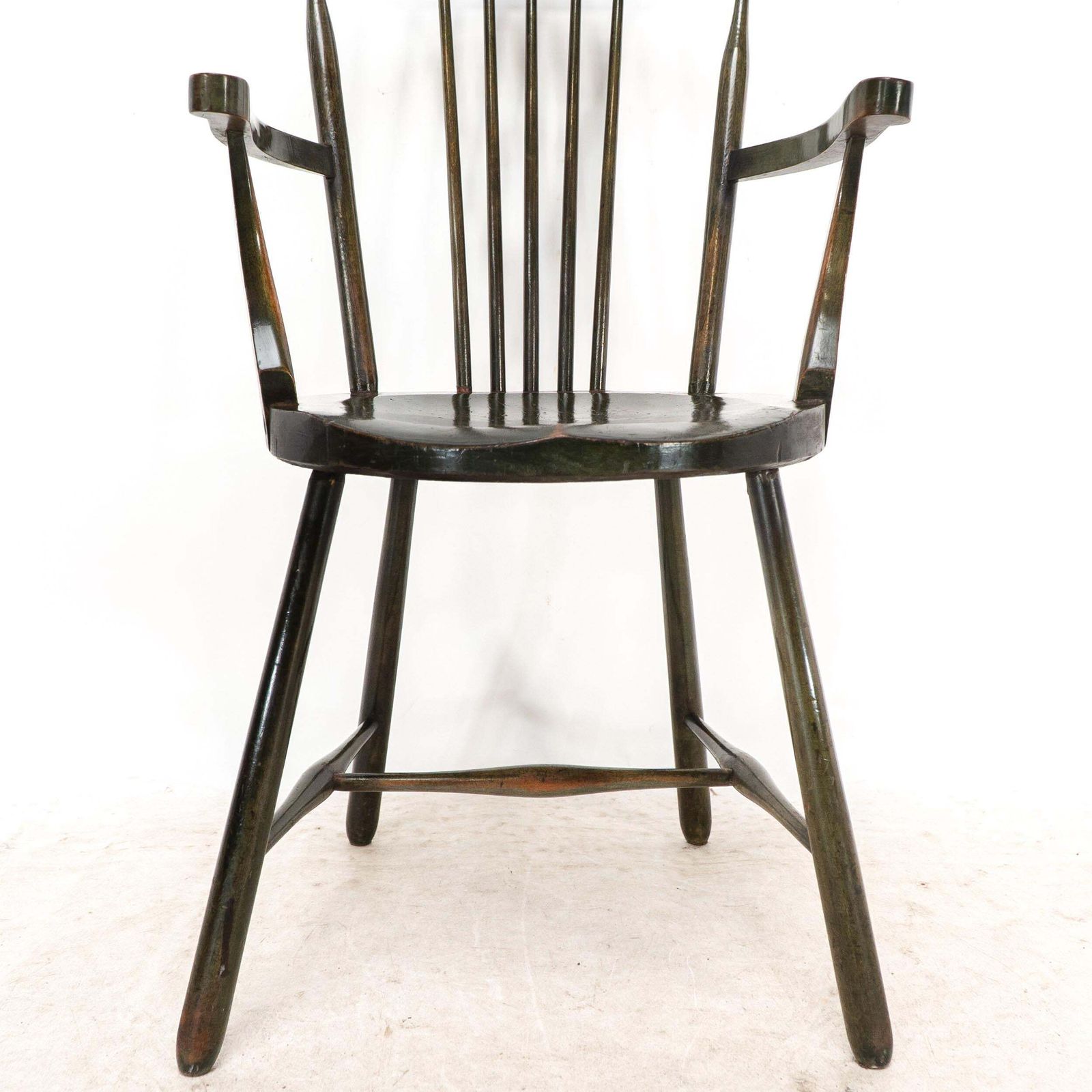 3825.0 Liberty And Co. Set Of Six Arts And Crafts Walnut Windsor Armchairs photo
