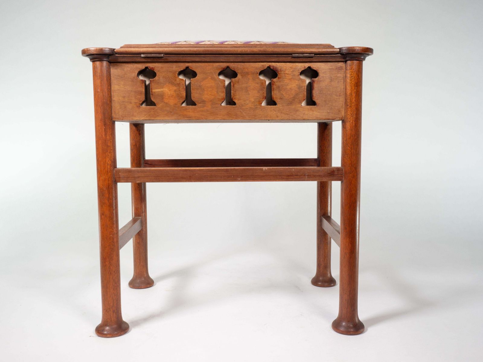 Liberty & Co Attri. Glasgow School Walnut Piano Stool W. Storage Under The Seat photo for sale