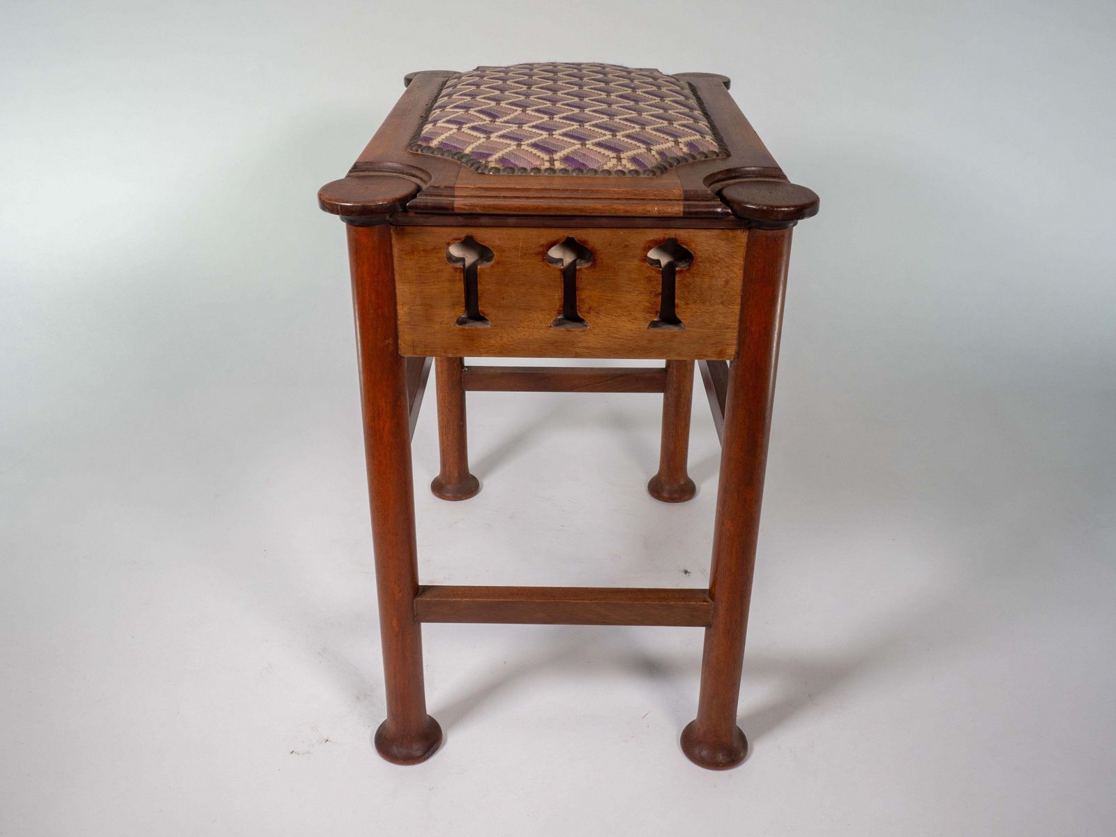 Liberty & Co Attri. Glasgow School Walnut Piano Stool W. Storage Under The Seat photo buy