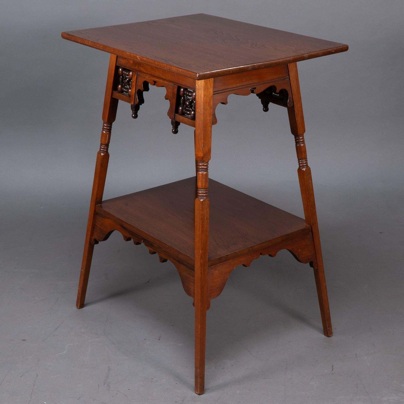 Liberty & Co. A Rare Moorish Anglo Japanese Walnut Sidetable photo vinterior