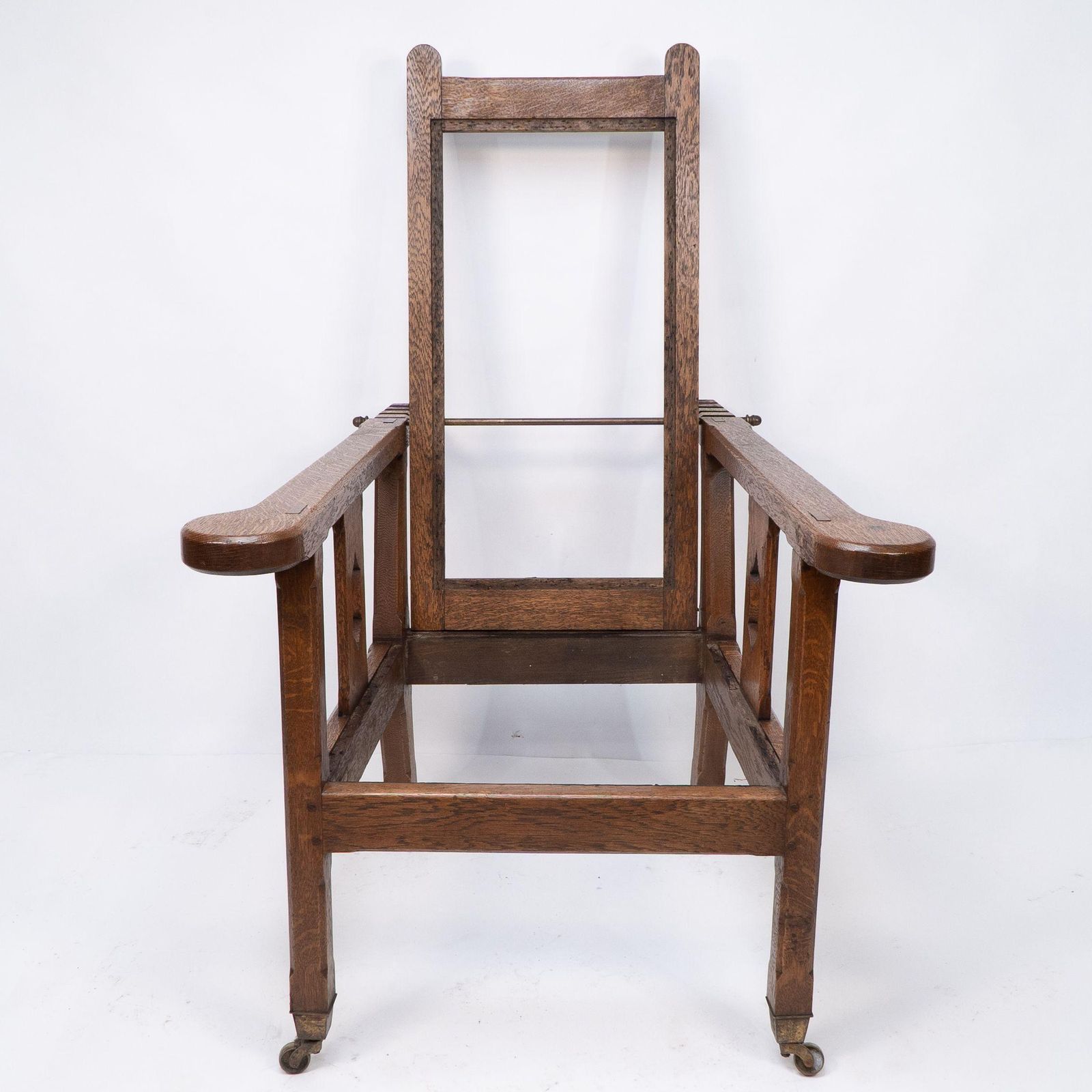 A Cotswold School Arts And Crafts Reclining Oak Armchair Of Superior Quality photo furniture