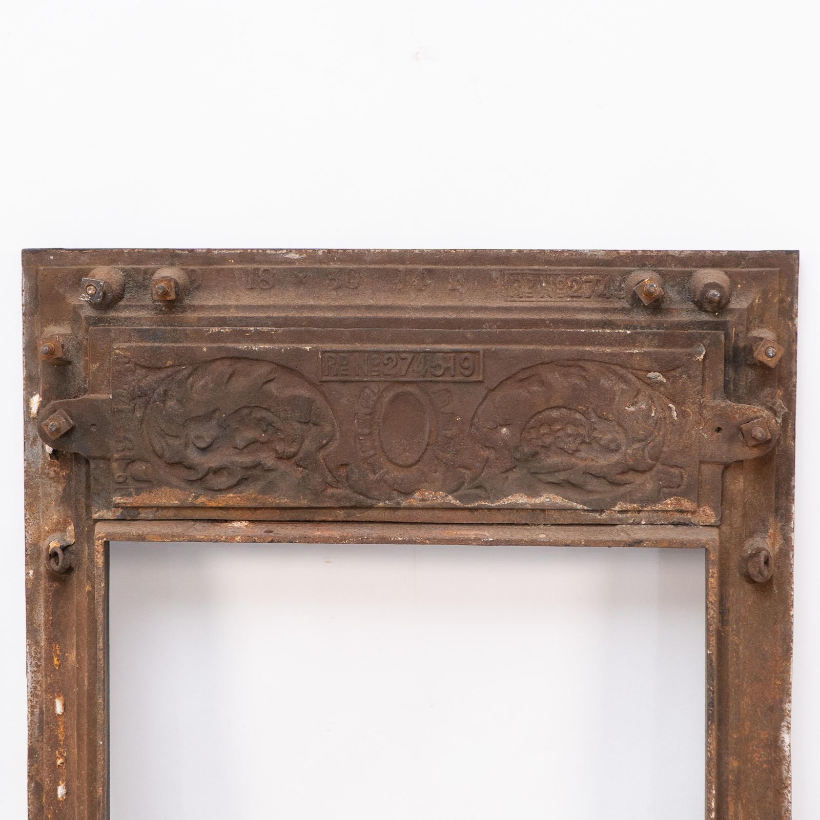 459.0 A Late Victorian Fireplace With Stylized Floral Details To The Top photo