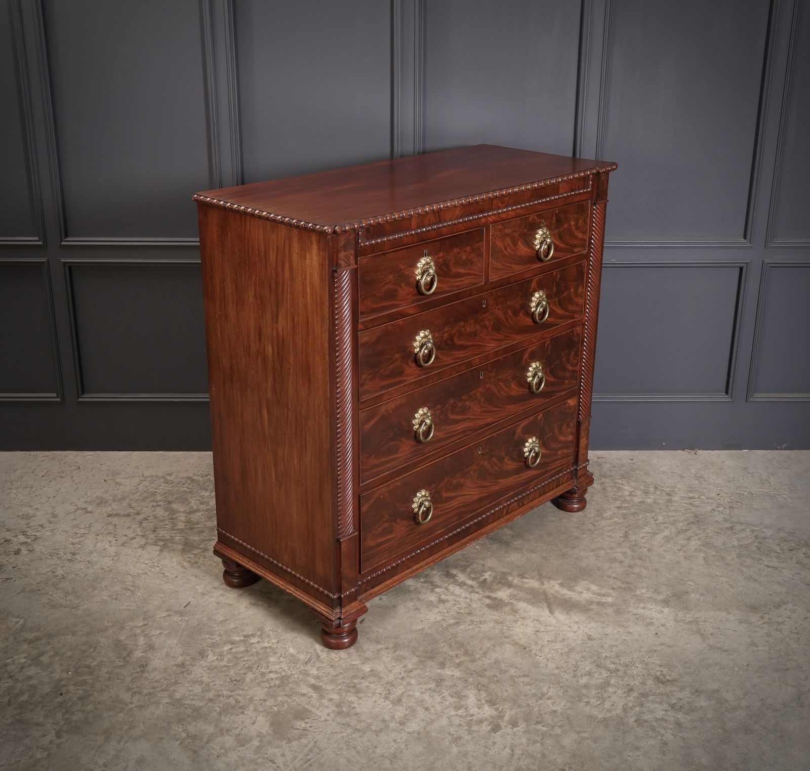 Antique Flame Mahogany Scottish Chest photo furniture