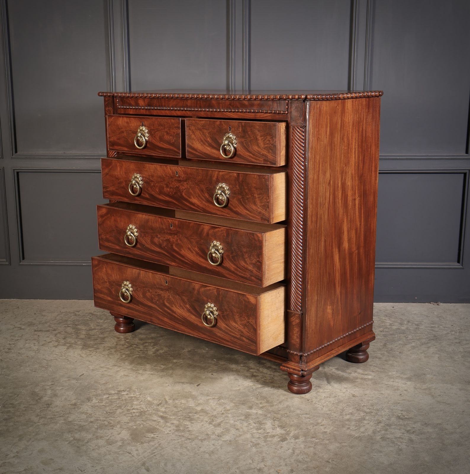 photo furniture Antique Flame Mahogany Scottish Chest