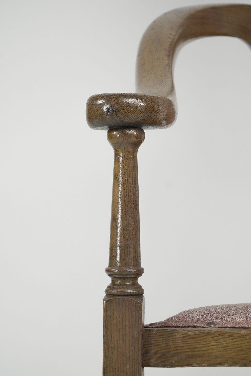 J S Henry. An Ash Arts & Crafts Armchair With An Elongated Back & Curled Ears photo vintage