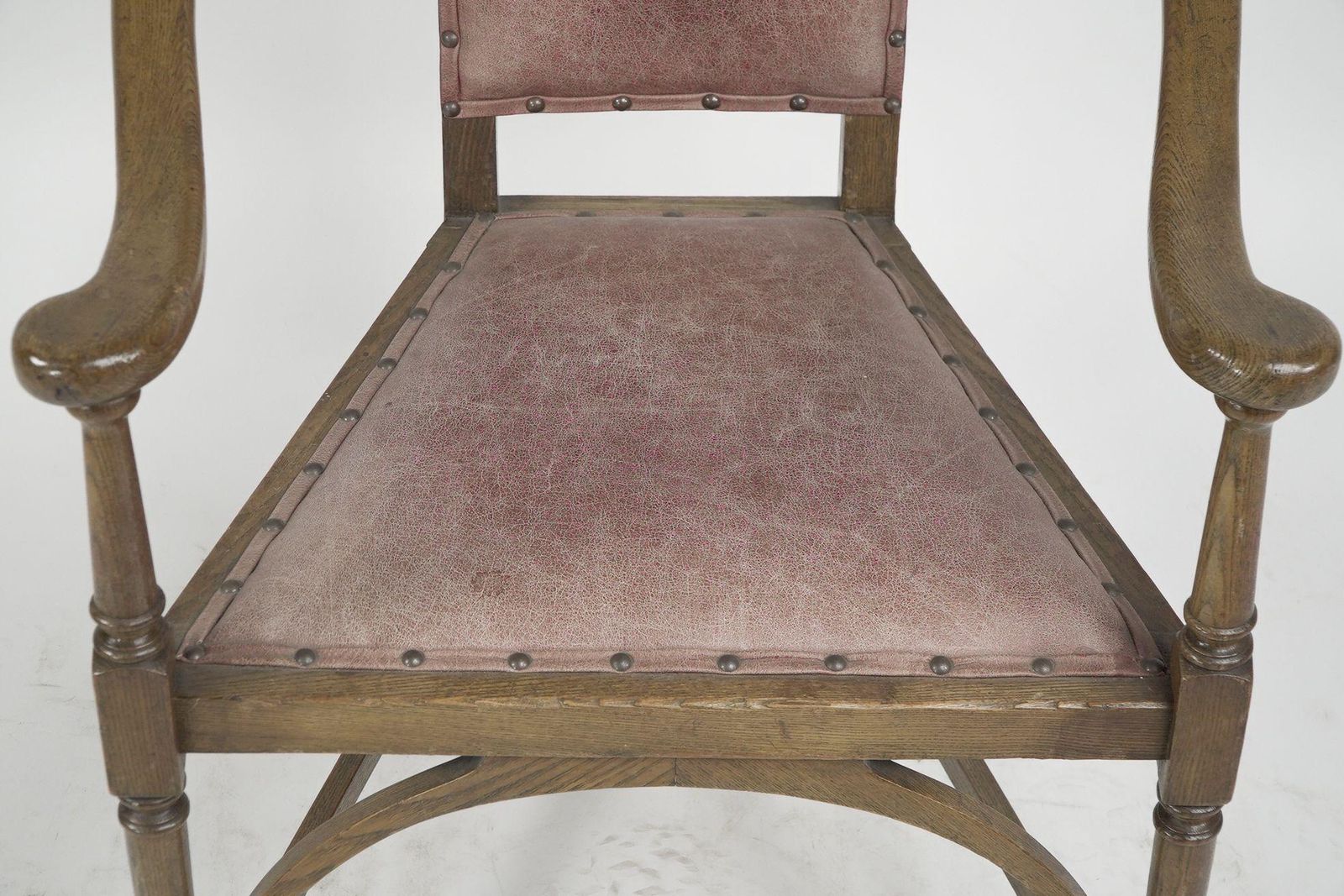 Furniture J S Henry. An Ash Arts & Crafts Armchair With An Elongated Back & Curled Ears photo