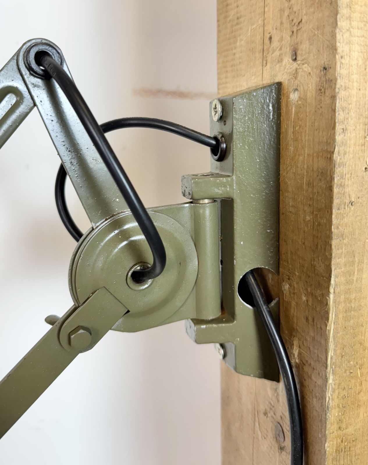 Green Industrial Military Gooseneck Scissor Wall Lamp From Elektroinstala, 1960s photo furniture