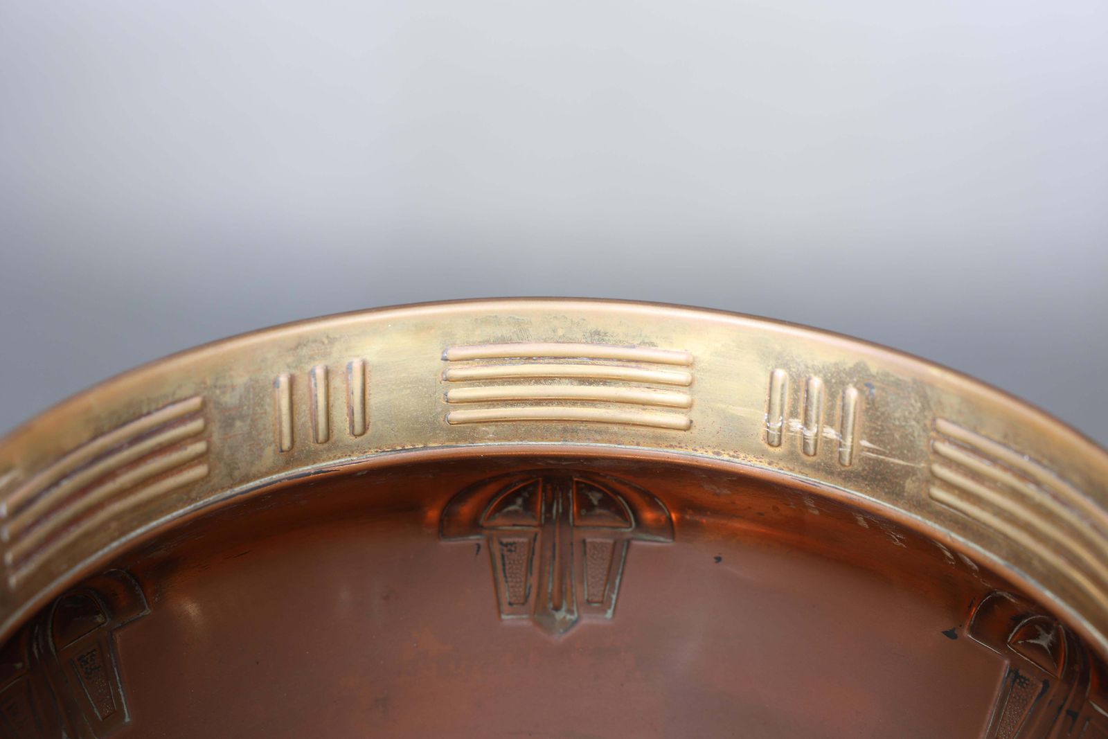 photo buy Carl Deffner. An Early Secessionist Style Copper And Brass Punch Bowl And Lid