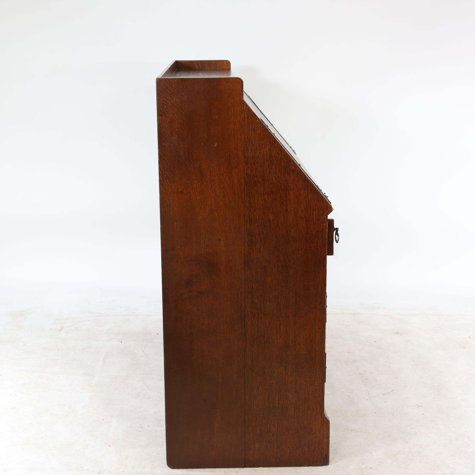 Leonard Wyburd For Liberty & Co. An Arts & Crafts Oak Bureau With Iron Hinges photo vintage