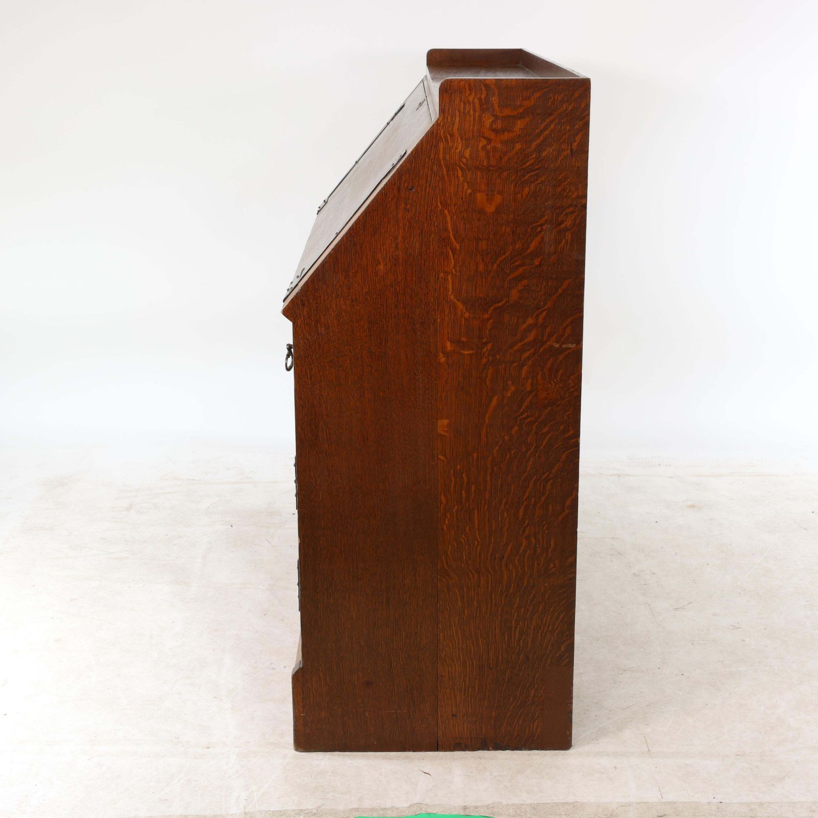 photo for sale Leonard Wyburd For Liberty & Co. An Arts & Crafts Oak Bureau With Iron Hinges