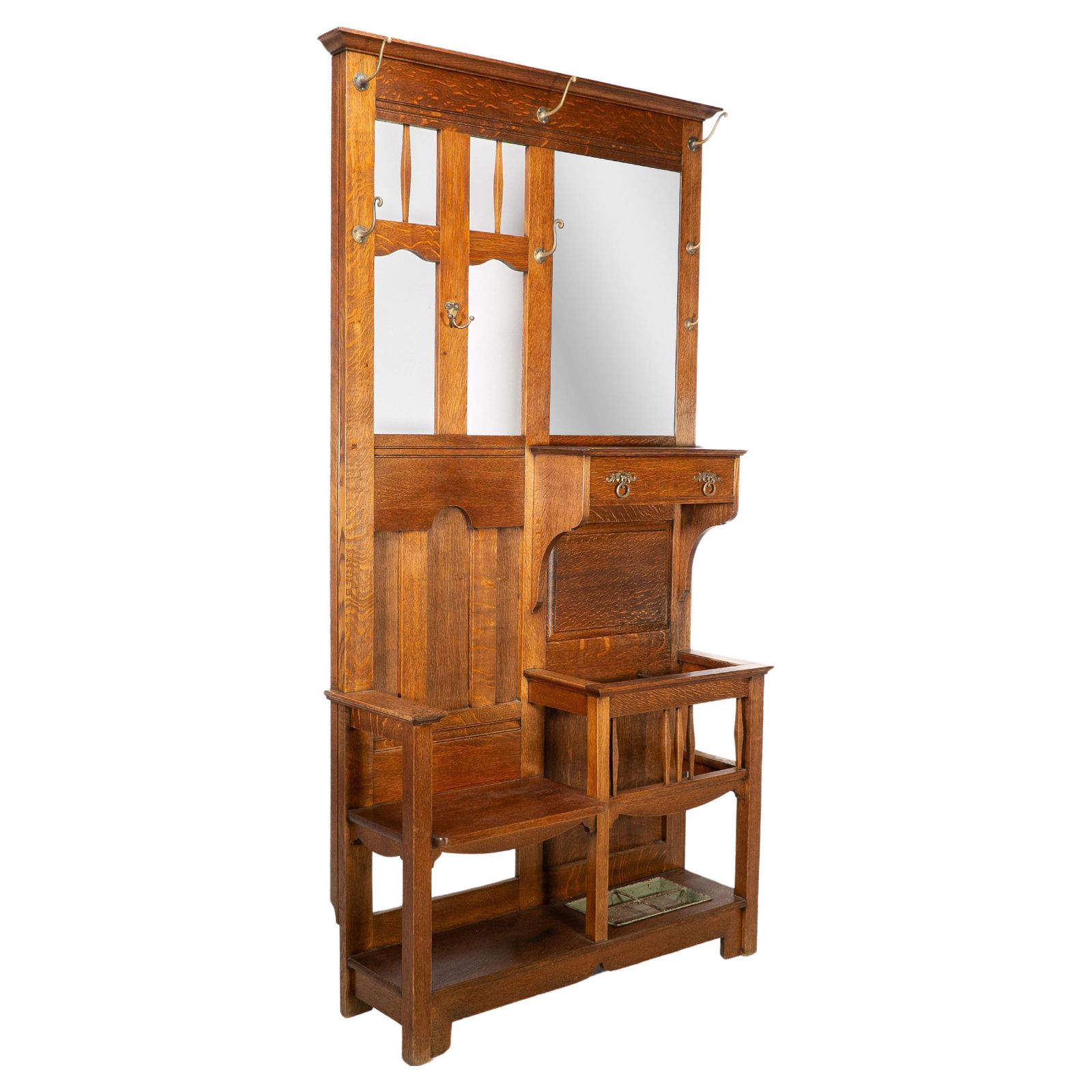 Shapland And Petter. A Good Arts And Crafts Oak Hall Stand