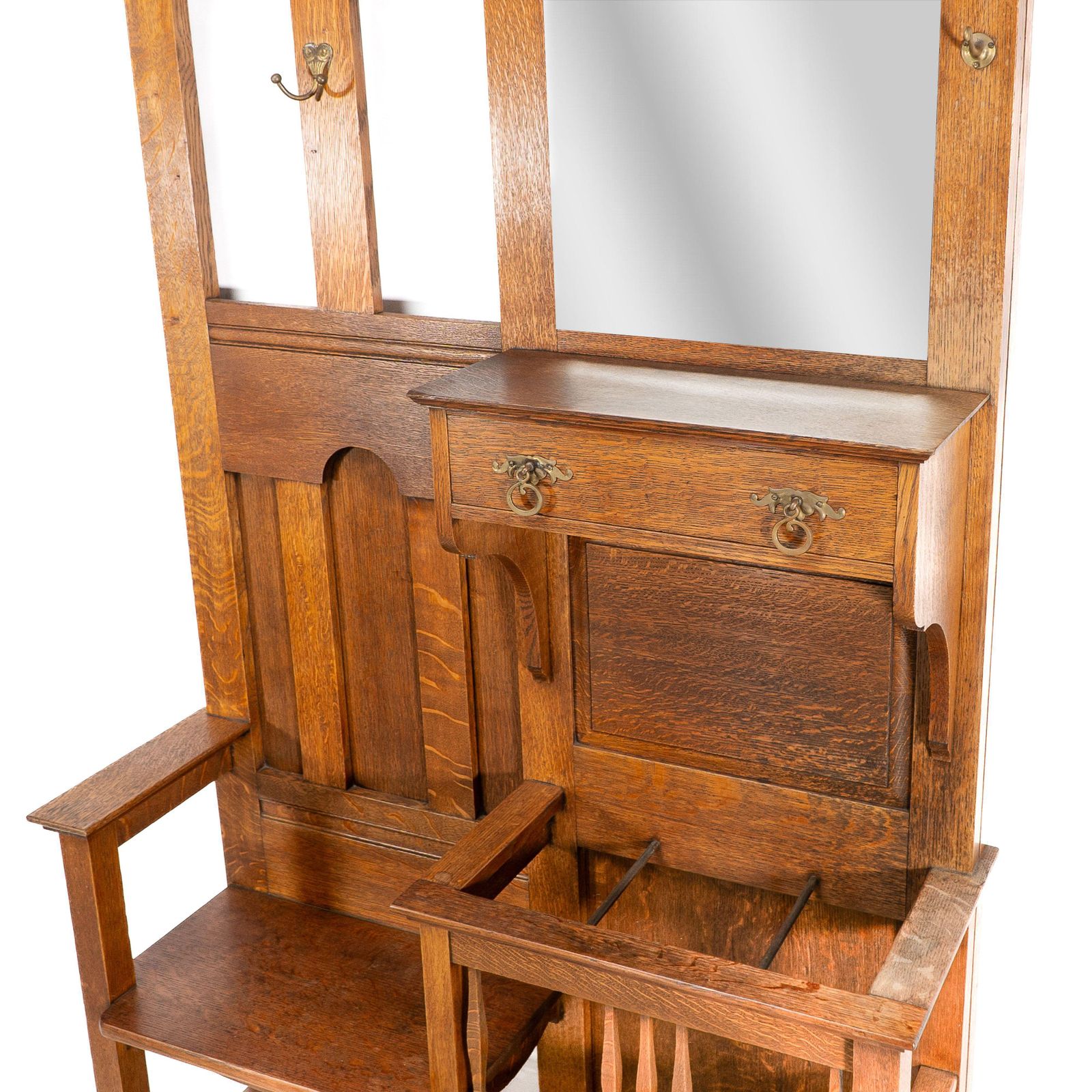 Shapland And Petter. A Good Arts And Crafts Oak Hall Stand photo buy