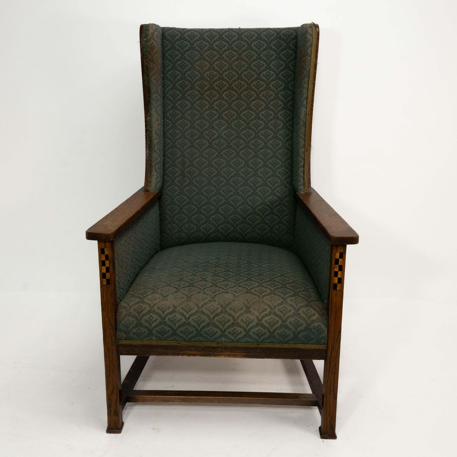 Walter Skull Of High Wycombe. Arts & Crafts Oak Armchair With Chequer Inlays photo furniture