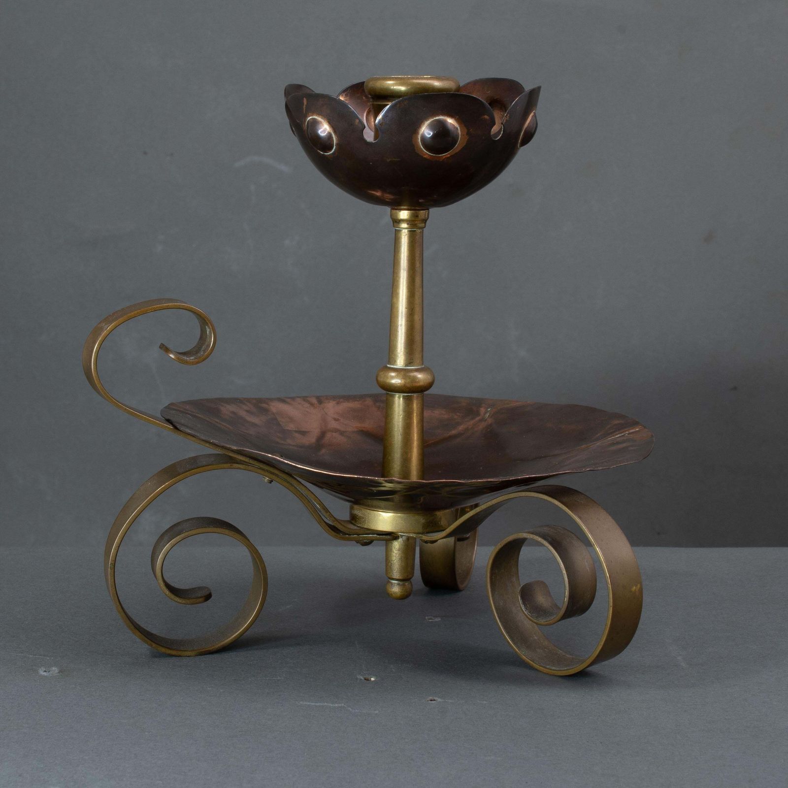 Benham & Froud. Pair Of Arts & Crafts Copper Night Candle Holder W. Flower Head photo buy