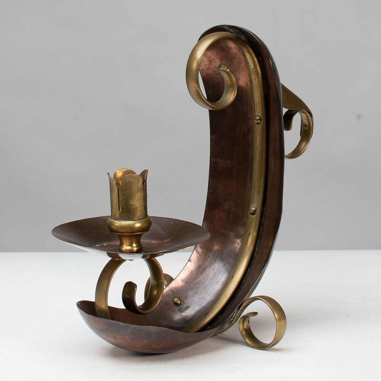 Benham & Froud English Arts & Crafts Copper & Brass Night Light Or Candle Holder photo for sale