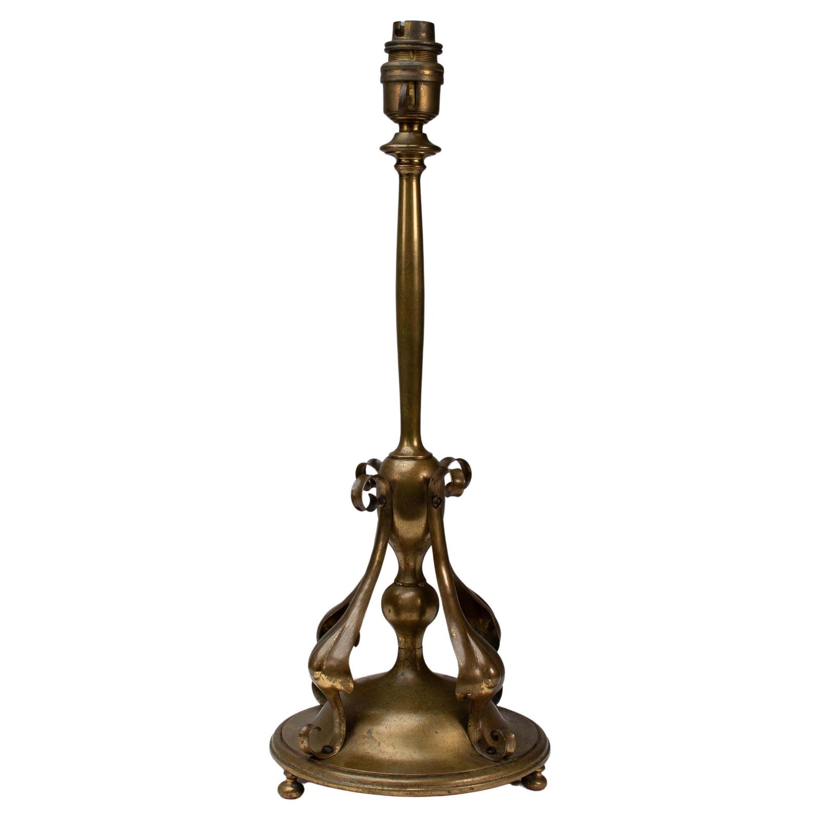 An Arts And Crafts Brass Table Lamp In The Style Of C F A Voysey