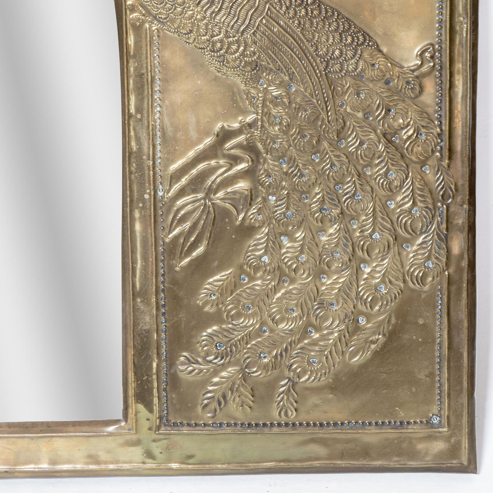 Home Decor An Aesthetic Movement Brass Mirror With Stylized Peacocks Perched On A Branch photo