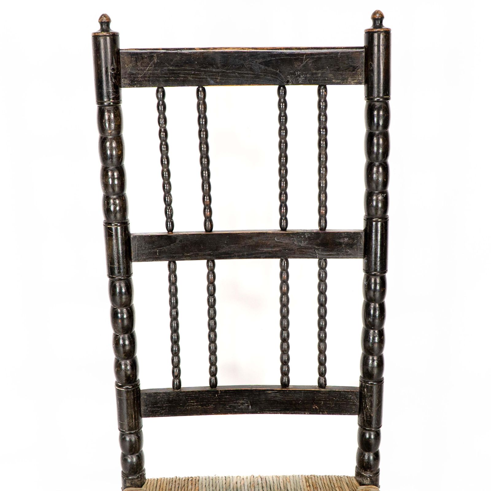 Ernest Gimson. A Rare Cotswold School Ebonised Bobbin Turned Rush Seat Low Chair photo buy