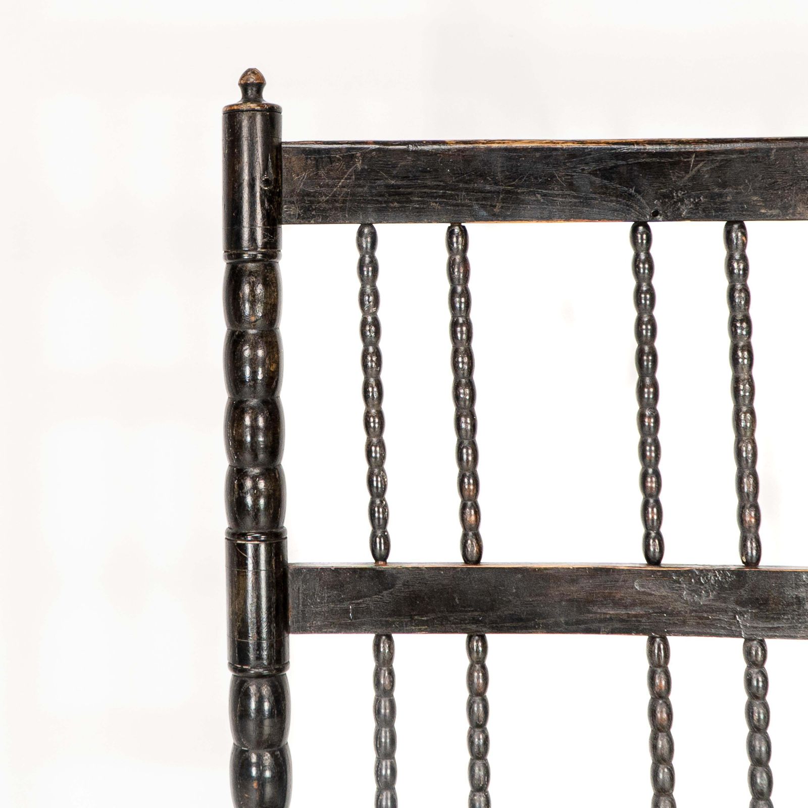 Ernest Gimson. A Rare Cotswold School Ebonised Bobbin Turned Rush Seat Low Chair photo vintage