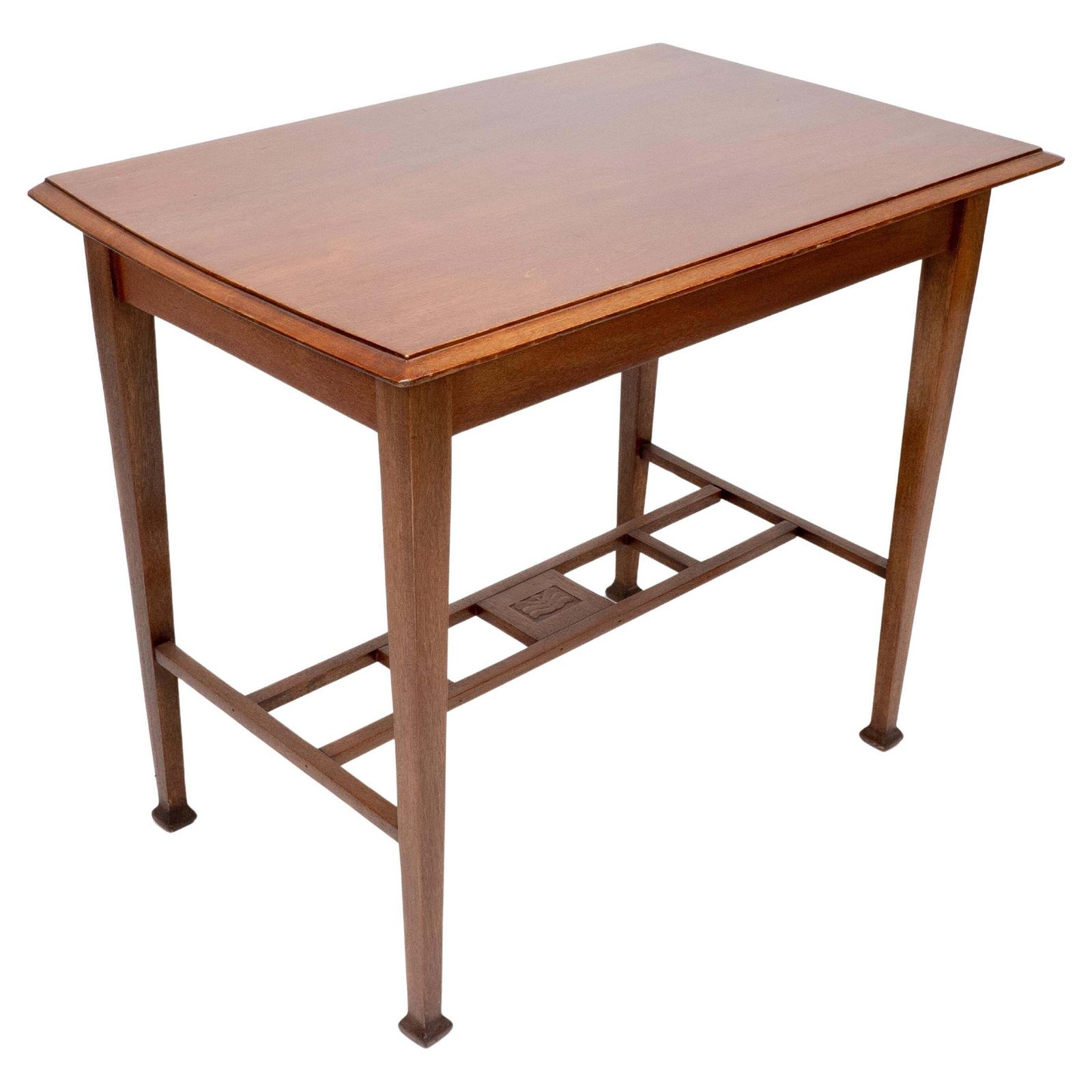 An Arts & Crafts Glasgow School Walnut Side Table W. Moulded Subtly Curving Edge