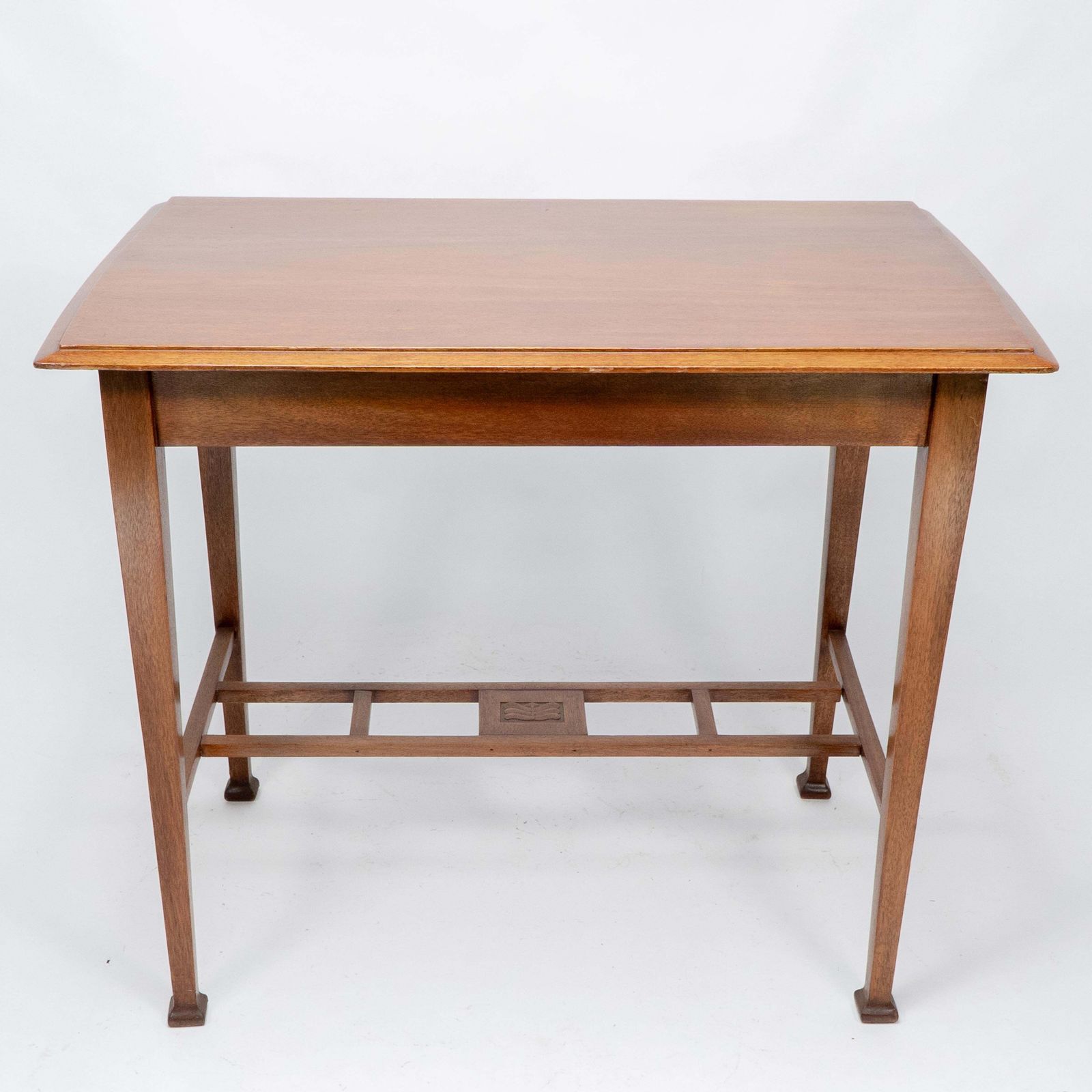 An Arts & Crafts Glasgow School Walnut Side Table W. Moulded Subtly Curving Edge photo furniture