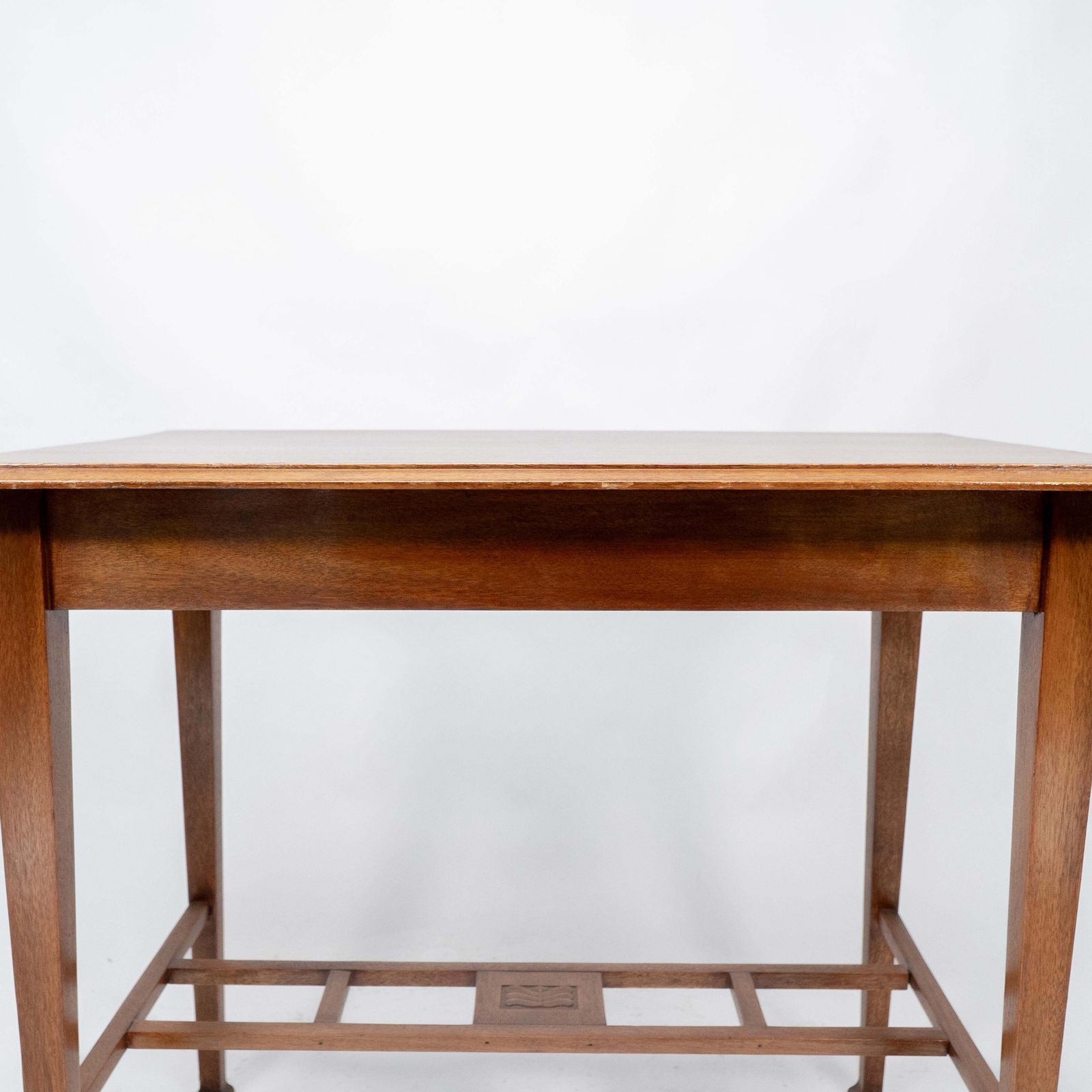 1836.0 An Arts & Crafts Glasgow School Walnut Side Table W. Moulded Subtly Curving Edge photo